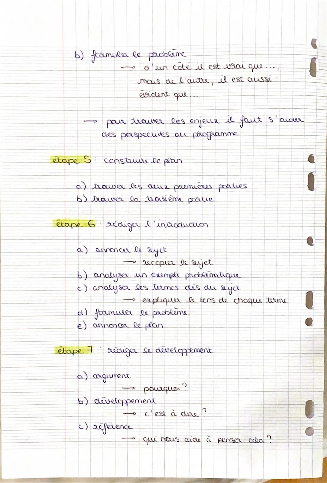 dissertation
étape 1: analyser le sujet
a) analyser le présuppose au sujet
- adverbes, alternatives (... o....),
formules restric