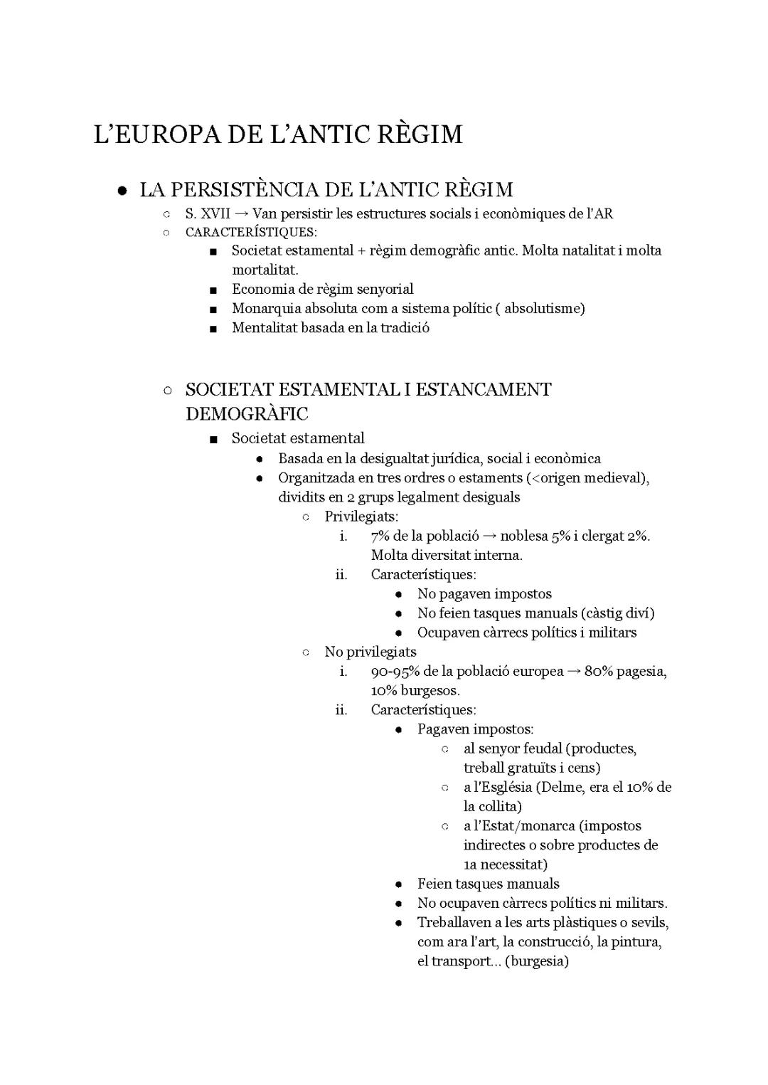 La Europa del Antiguo Régimen