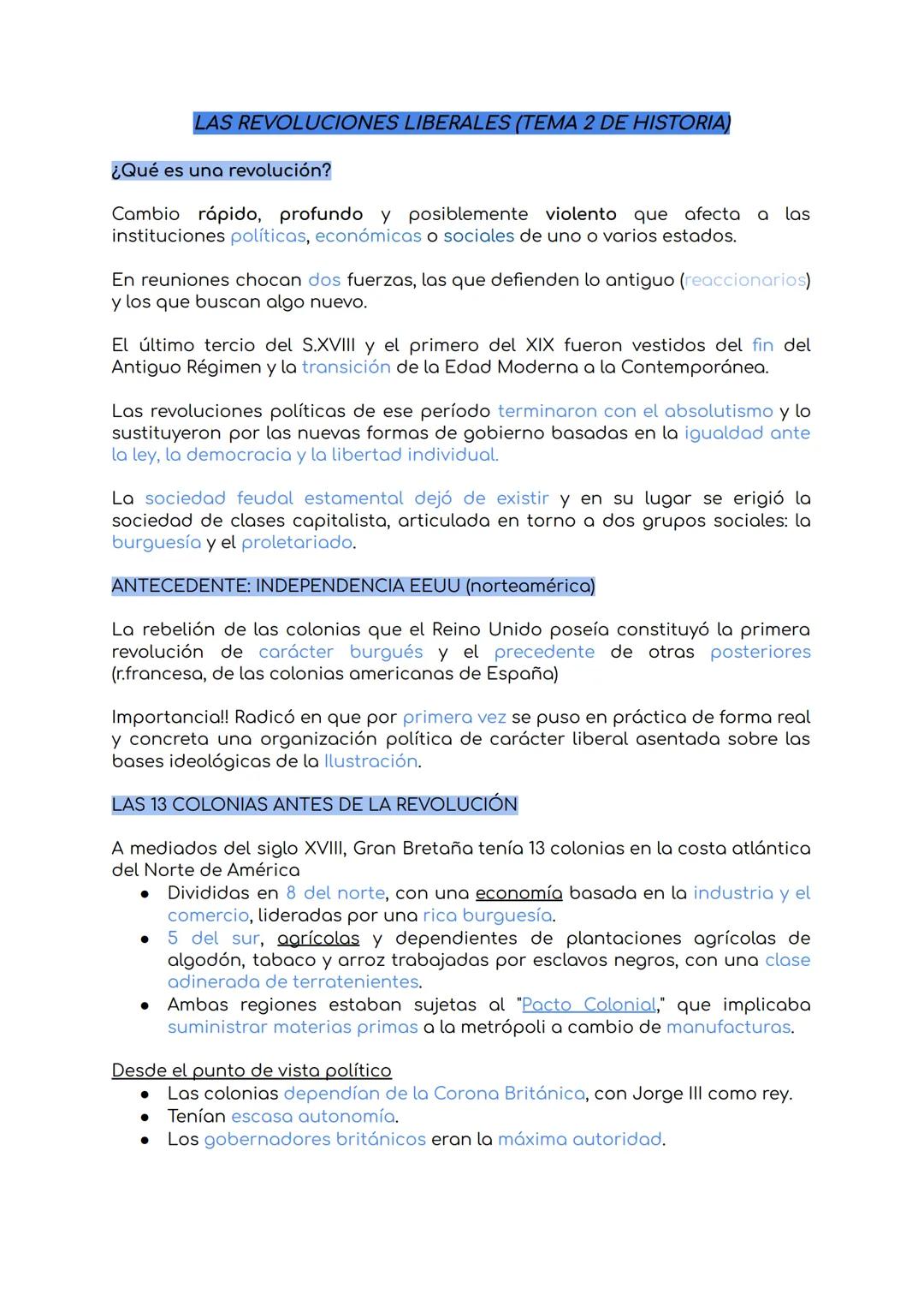 LAS REVOLUCIONES LIBERALES (TEMA 2 DE HISTORIA)
¿Qué es una revolución?
Cambio rápido, profundo y posiblemente violento que afecta
instituci