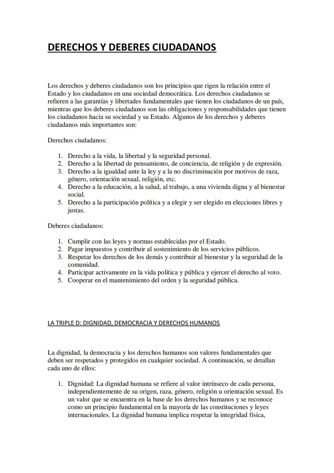 DERECHOS Y DEBERES CIUDADANOS