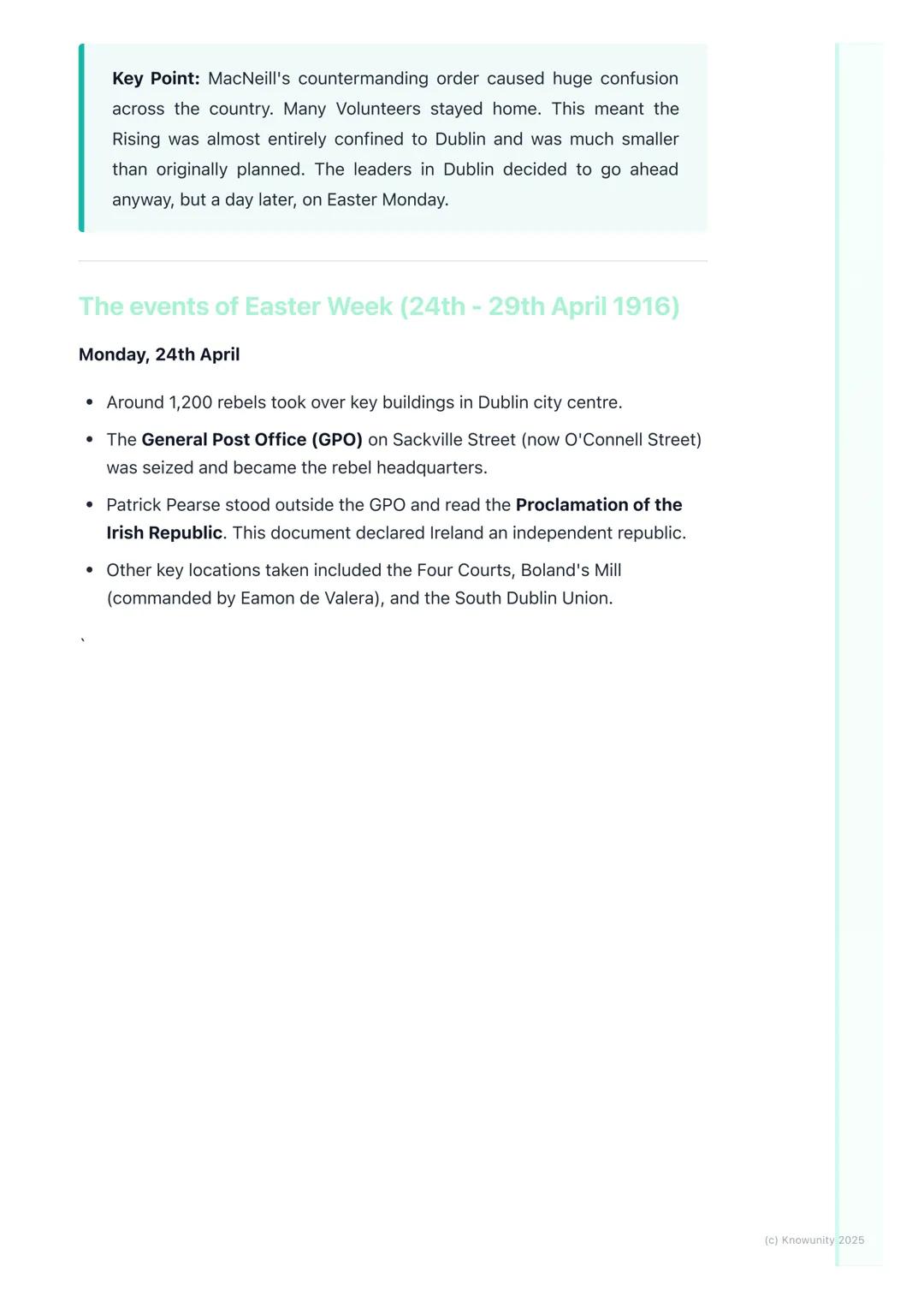# The 1916 Easter Rising
The 1916 Easter Rising.
This was an armed insurrection in Ireland during Easter Week, April 1916. The
main goal w