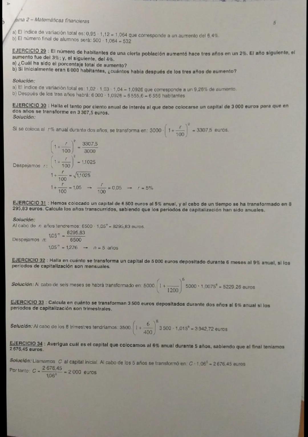 Tema 2-Matemáticas financieras
# TEMA 2 - MATEMÁTICAS FINANCIERAS
EJERCICIO 1: Por un articulo que estaba rebajado un 12% hemos pagado 26,