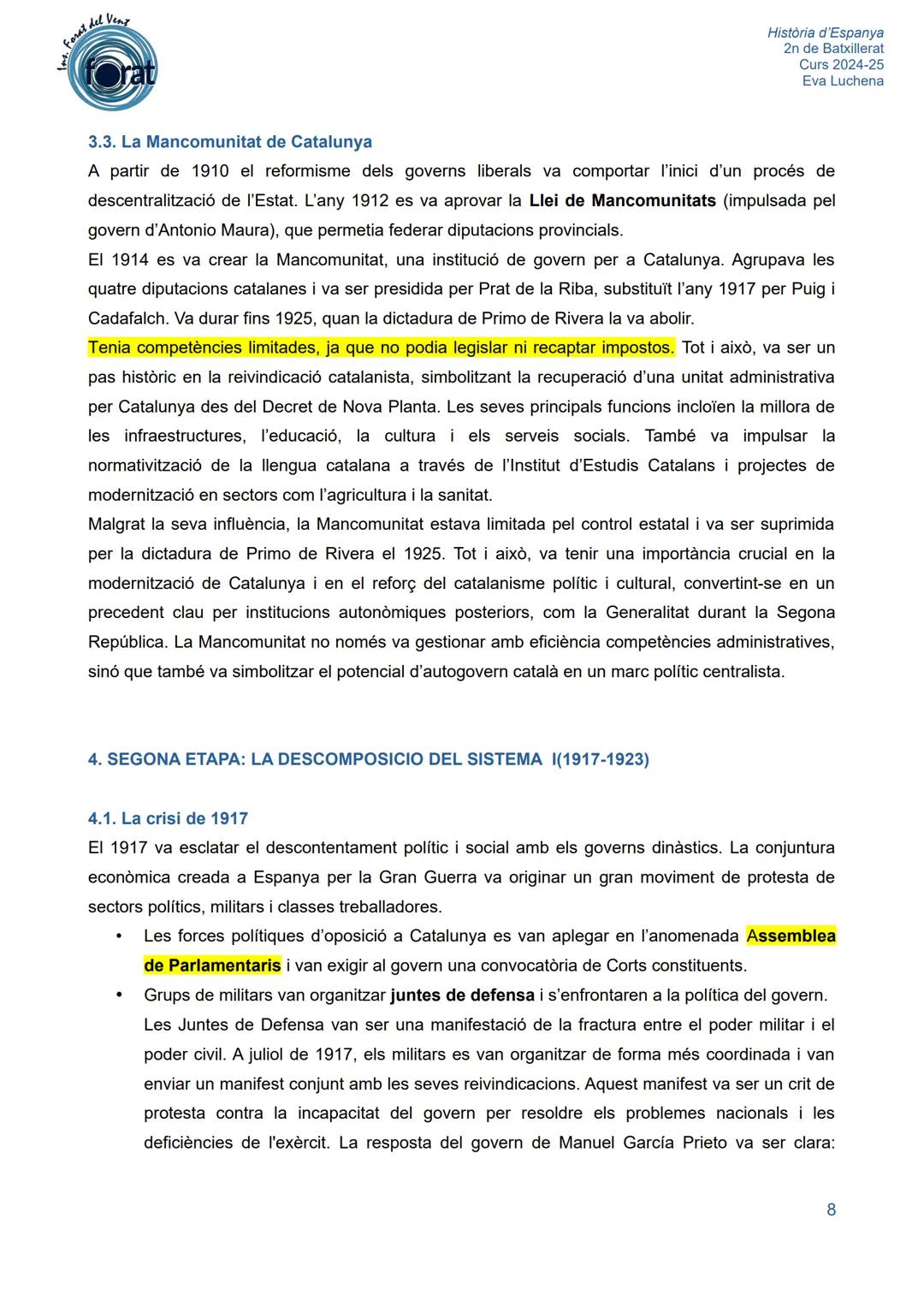 del Vent
las.
Forat,
U.2. LA CRISI DE LA RESTAURACIÓ (1898-1931)
Història d'Espanya
2n de Batxillerat
Curs 2024-25
Eva Luchena
1902
ALFONS X
