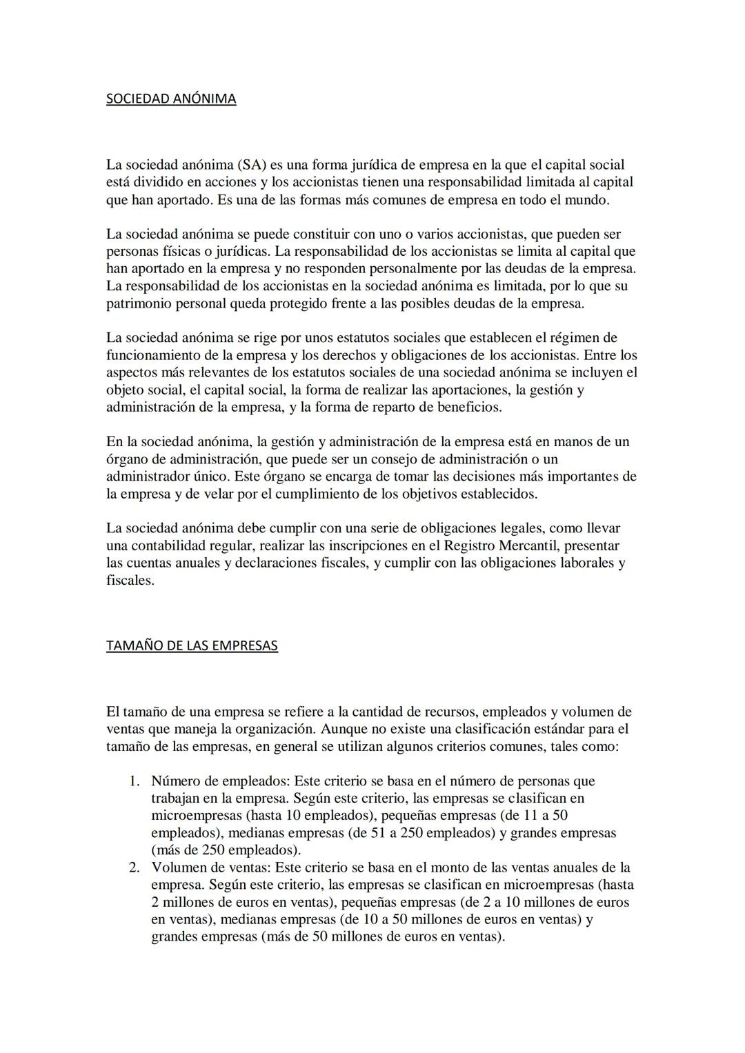 TIPOS DE EMPRESAS
Existen varios tipos de empresas, cada una con sus propias características y estructuras
organizativas. A continuación, se