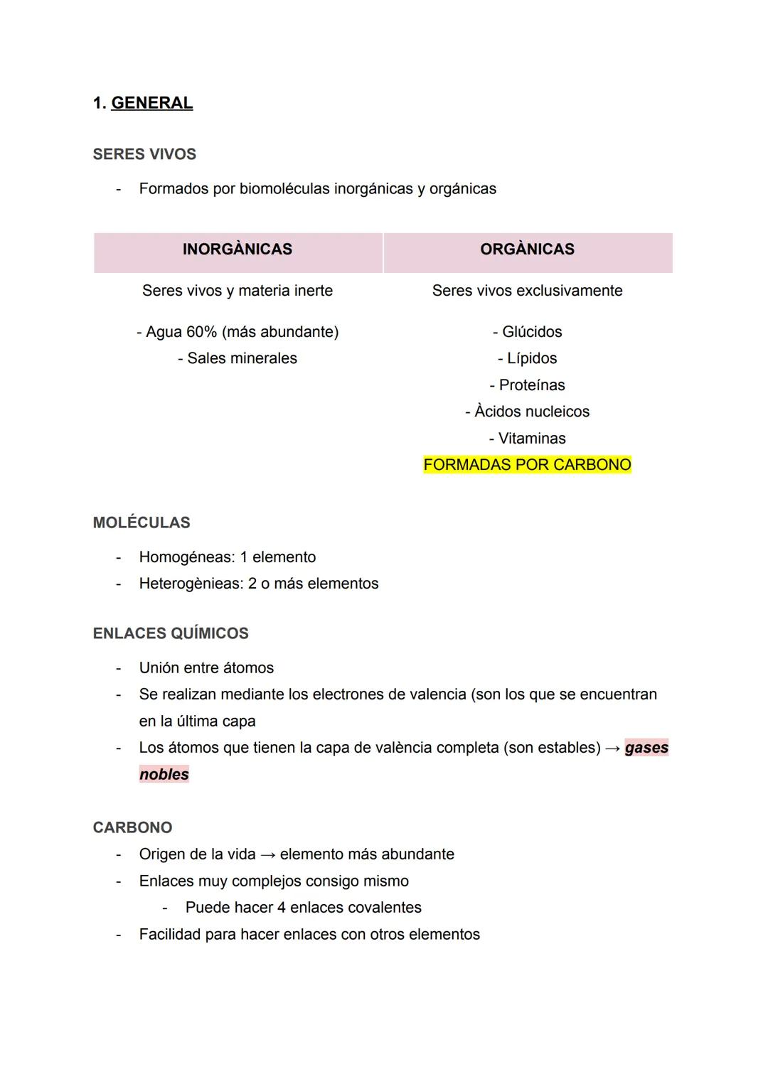 RESUMEN BIOLOGÍA TEMA 1: LA COMPOSICIÓN
DE LOS SERES VIVOS
Apuntes de: 1 de Bachillerato científico
Asignatura: Biología (bioquímica)
Curso: