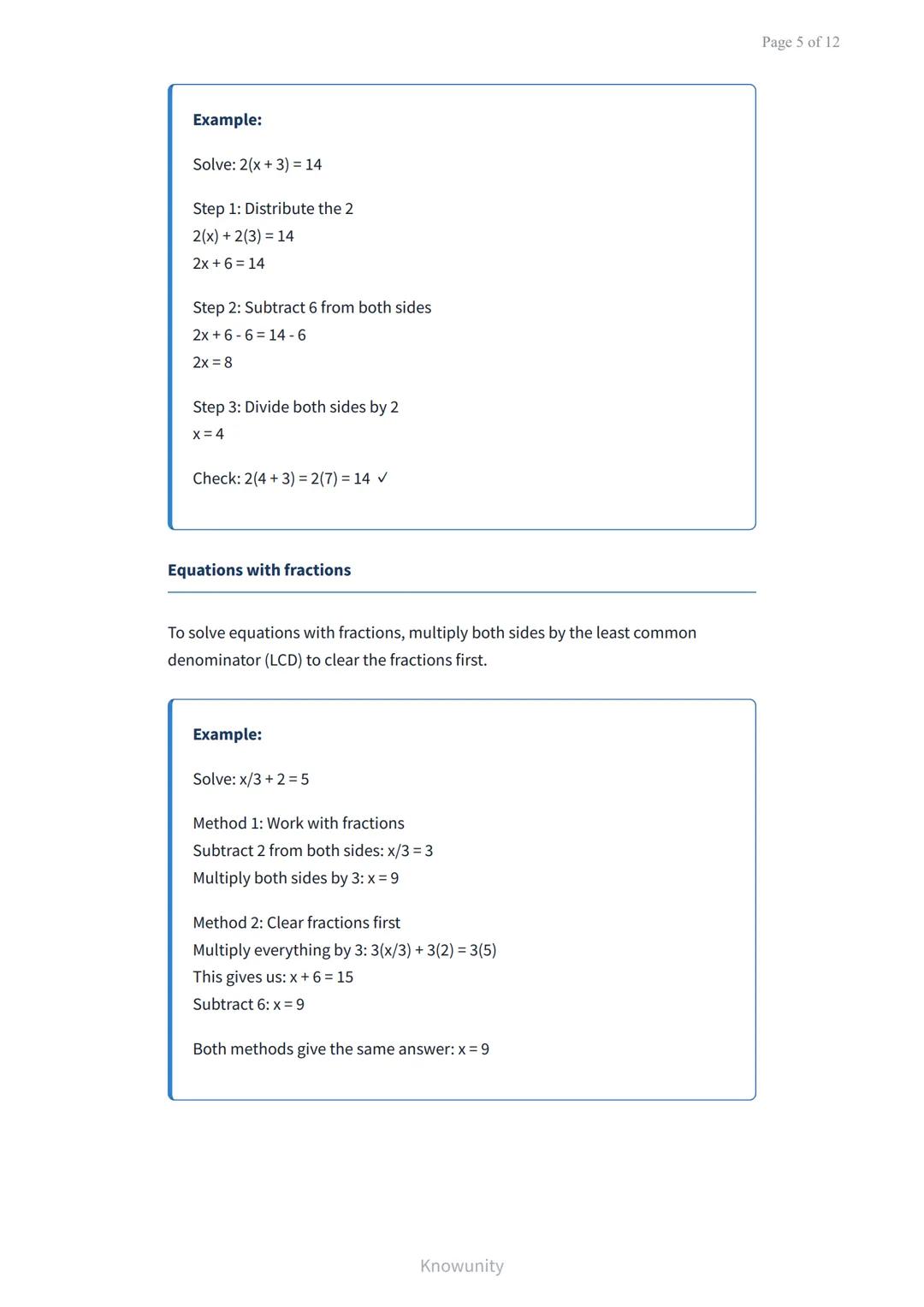 Solving linear equations in one variable - step by step guide
Master techniques for solving linear equations with one
variable
What you will