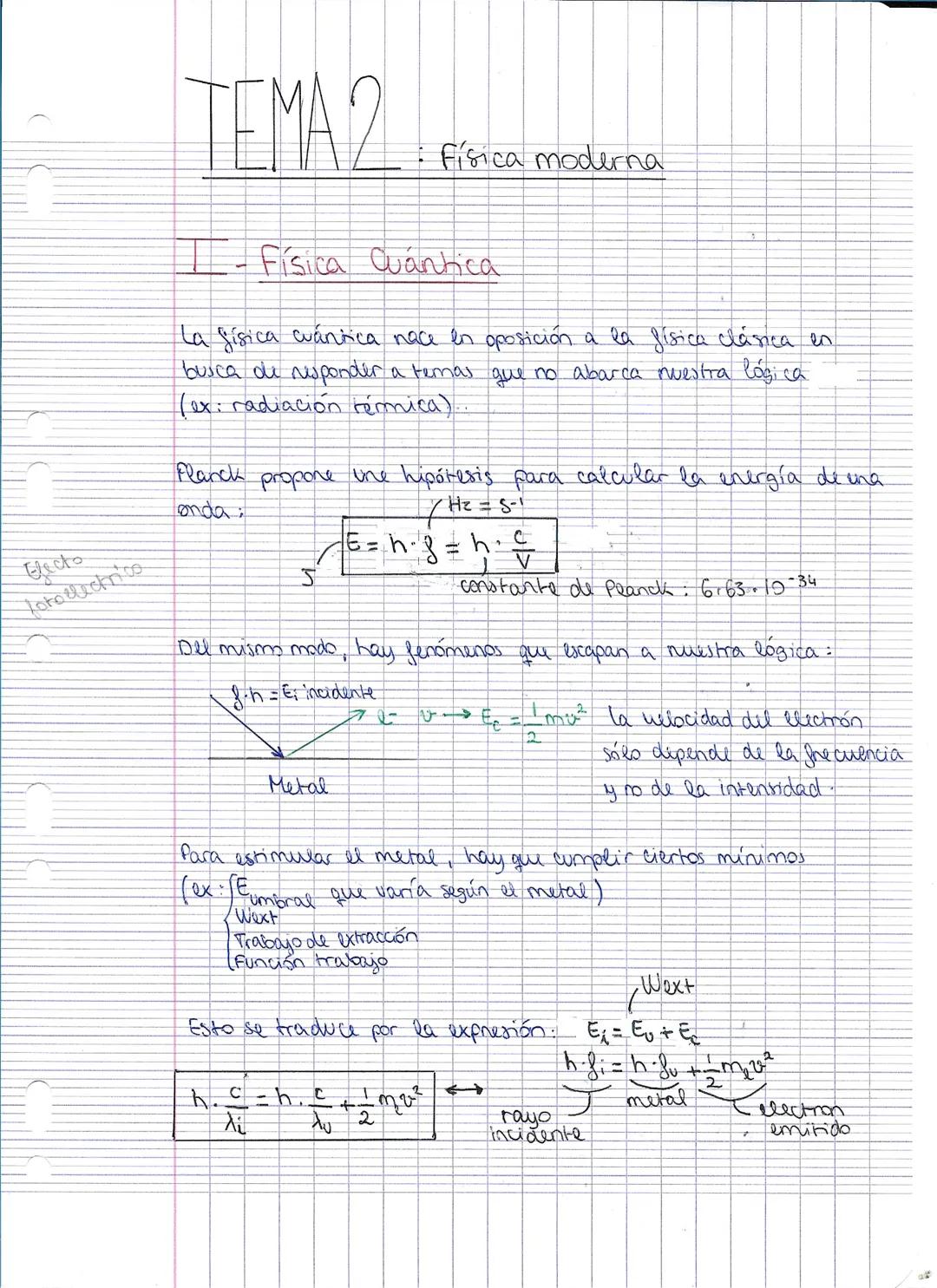 Efecto
Loto electrico
TEMA 2
Física Cuántica
La física cuántica nace en oposición a la física clánca en
busca de responder a temas que no ab
