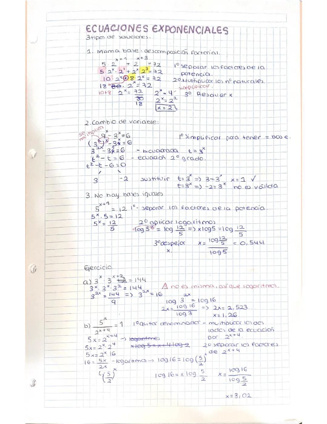 Ecuaciones exponenciales