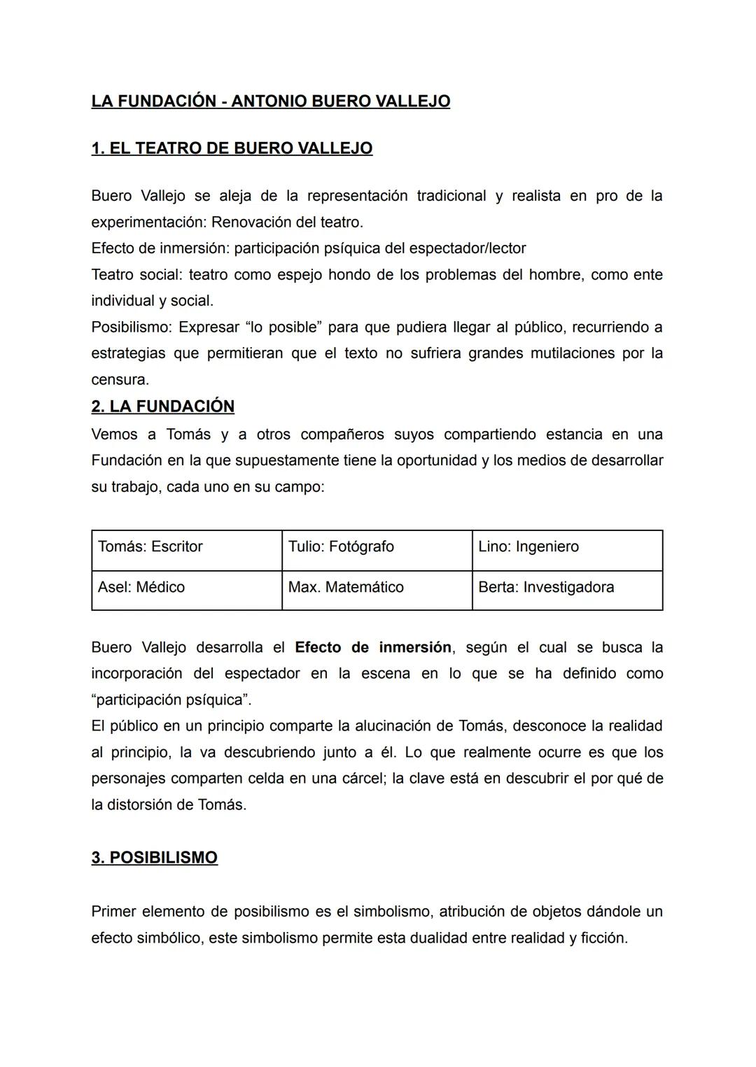 LA FUNDACIÓN - ANTONIO BUERO VALLEJO
1. EL TEATRO DE BUERO VALLEJO
Buero Vallejo se aleja de la representación tradicional y realista en pro