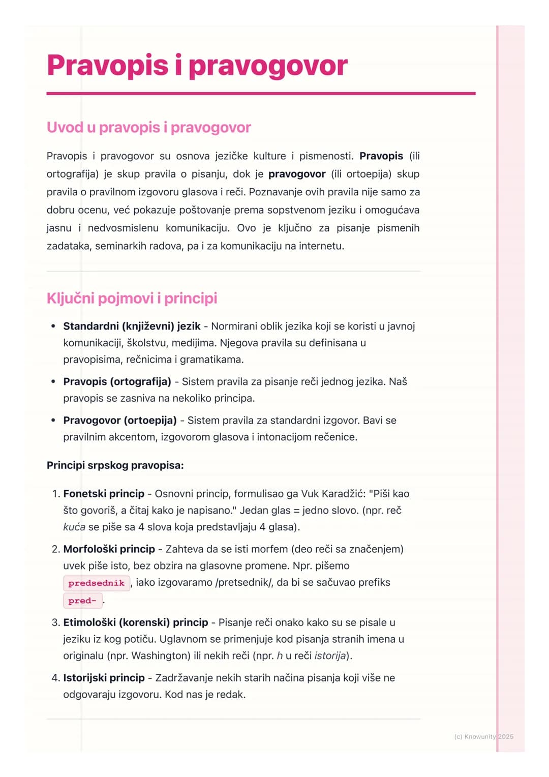 # Pravopis i pravogovor
Uvod u pravopis i pravogovor
Pravopis i pravogovor su osnova jezičke kulture i pismenosti. Pravopis (ili
ortografi