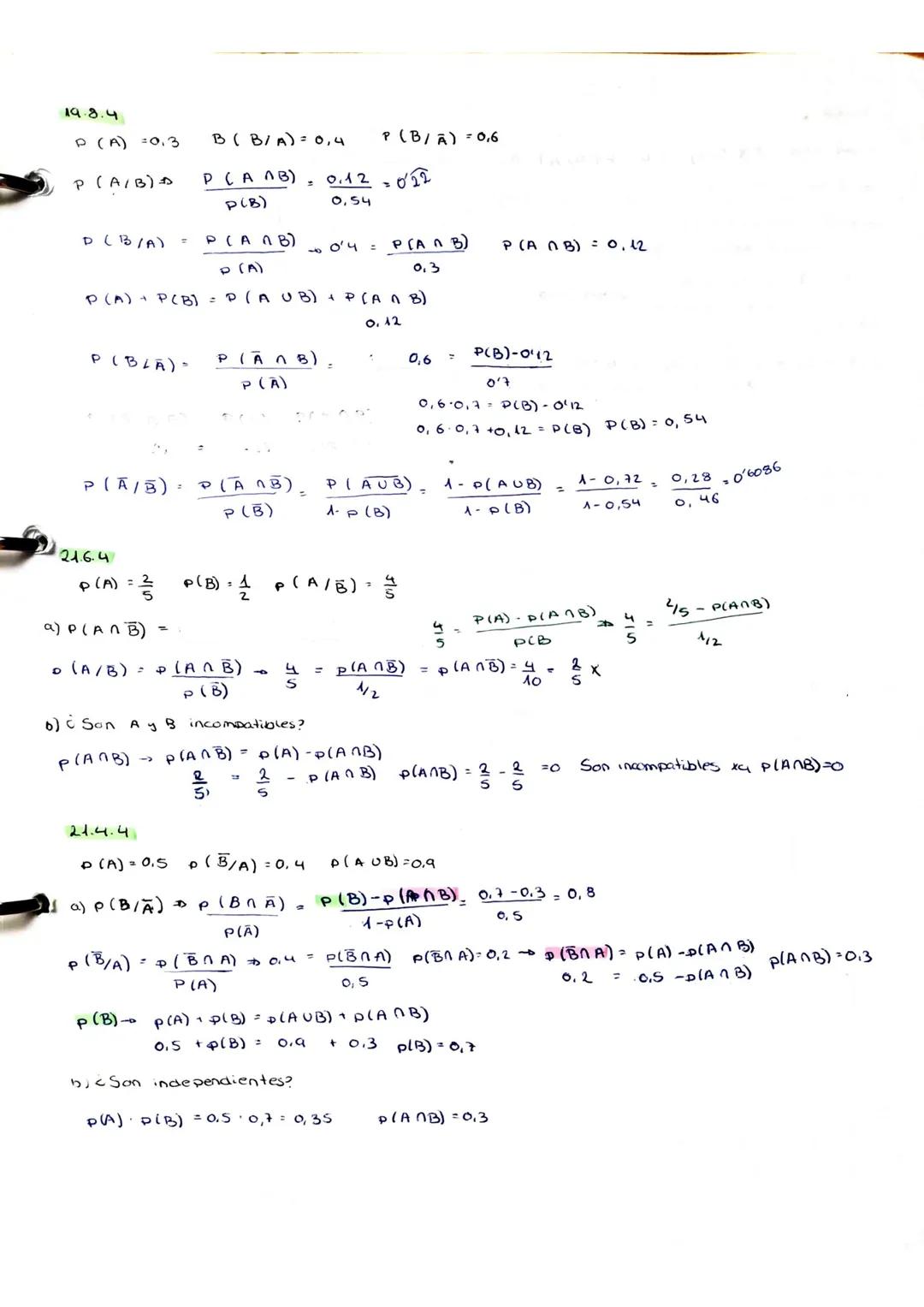 13) PROBABILIDAD
A - B
B-A =
P ( A 1 8) intersección ocurren las das.
P (A UB)- unión -ocurre
alguno de los dos.
P (A) → P(B) = P(AUB)
P (AU
