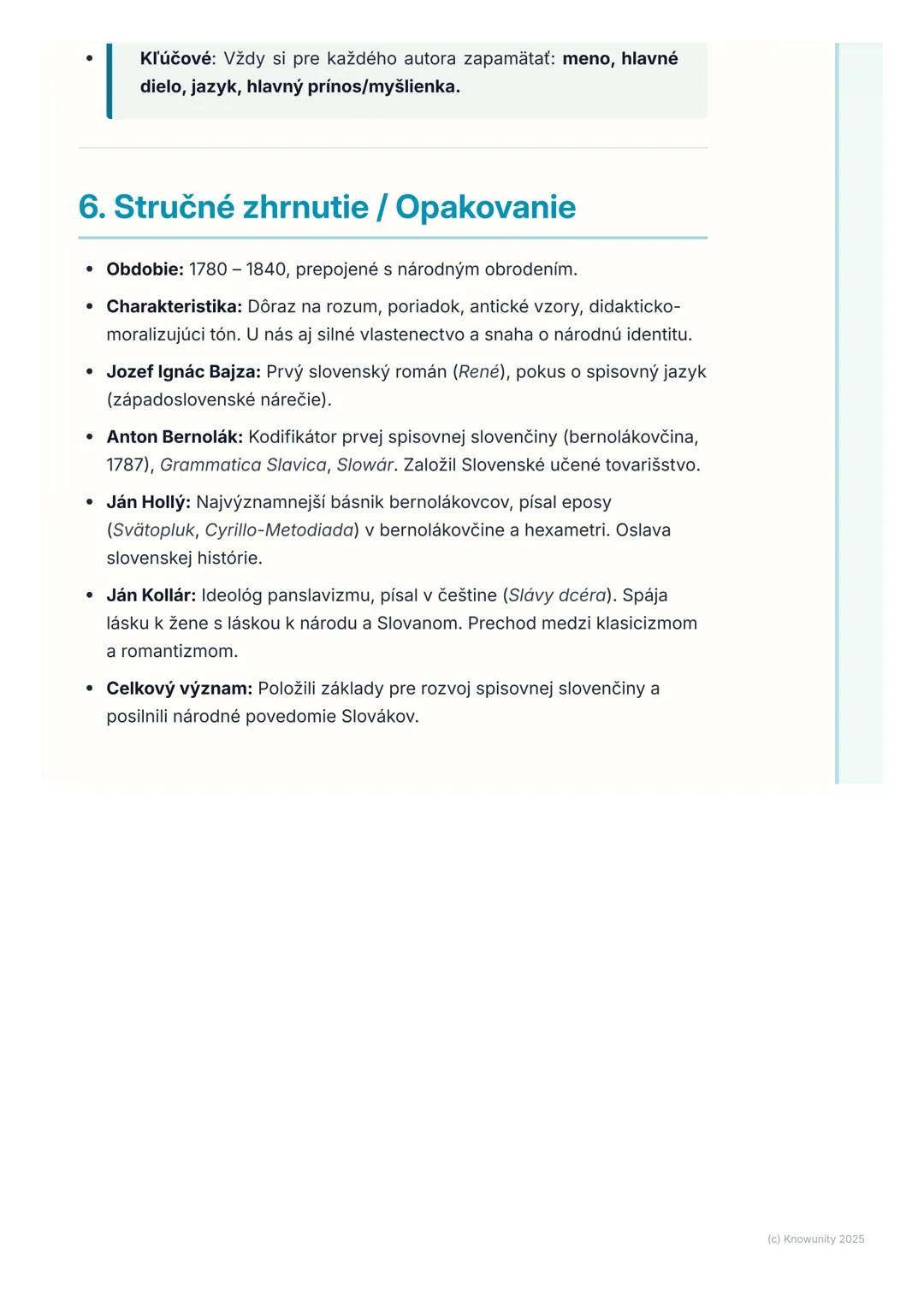 # Slovenská klasicistická
literatúra
## 1. Prehľad / Úvod
Slovenská klasicistická literatúra je dôležité obdobie v našich dejinách,
hlavne