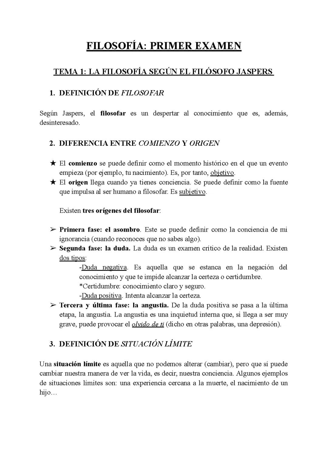 Filosofía 1ª Evalución