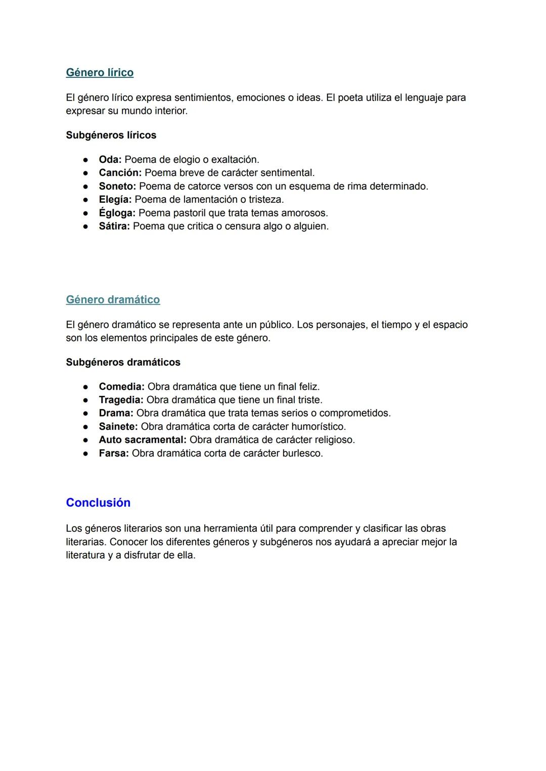 Definición
Géneros literarios
Los géneros literarios son las categorías en las que se clasifican las obras literarias según
su forma de expr