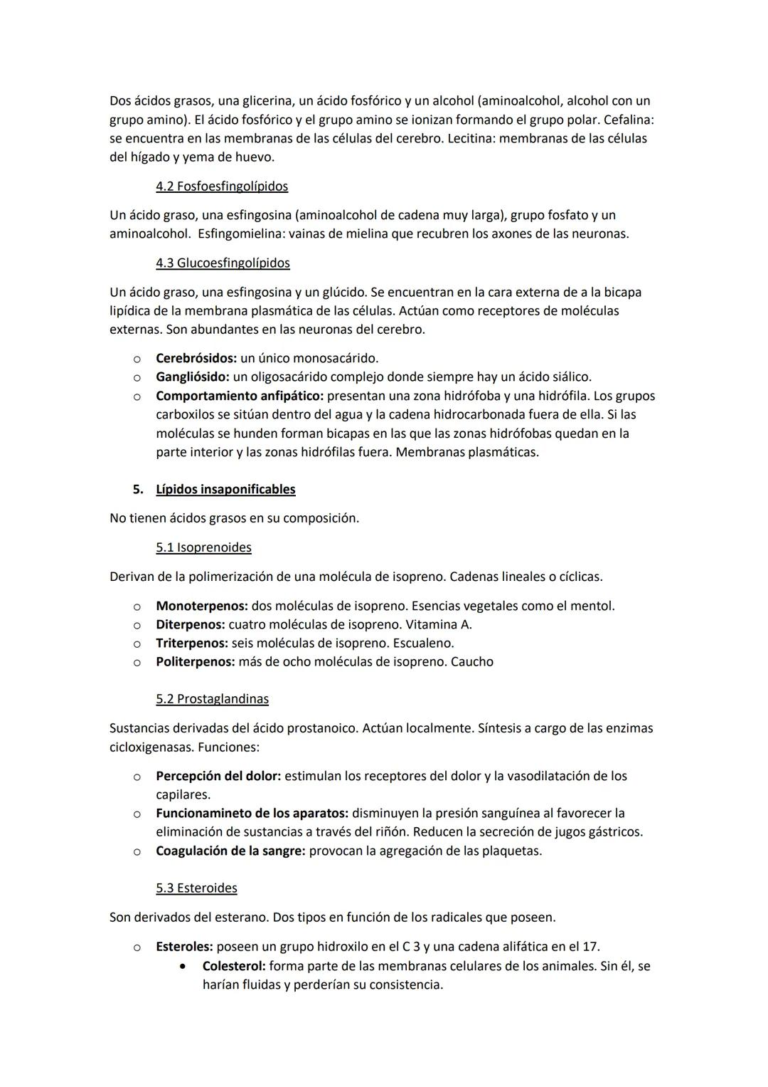 # TEMA 3. Los lípidos
1. Los lípidos
Son un grupo heterogéneo de sustancias químicas.
* Son insolubles en agua y en otros disolventes p