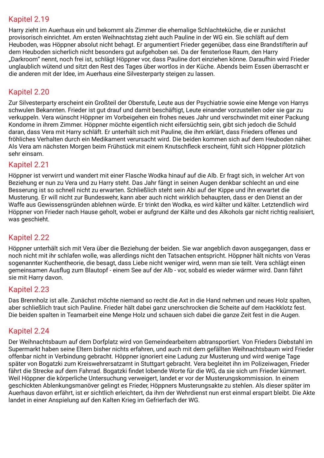 # AUERHAUS
Kapitelzusammenfassung
Kapitel 1
Im ersten und im gleichen Augenblick kürzesten Kapitel des Romans wird eine Momentaufnahme vo