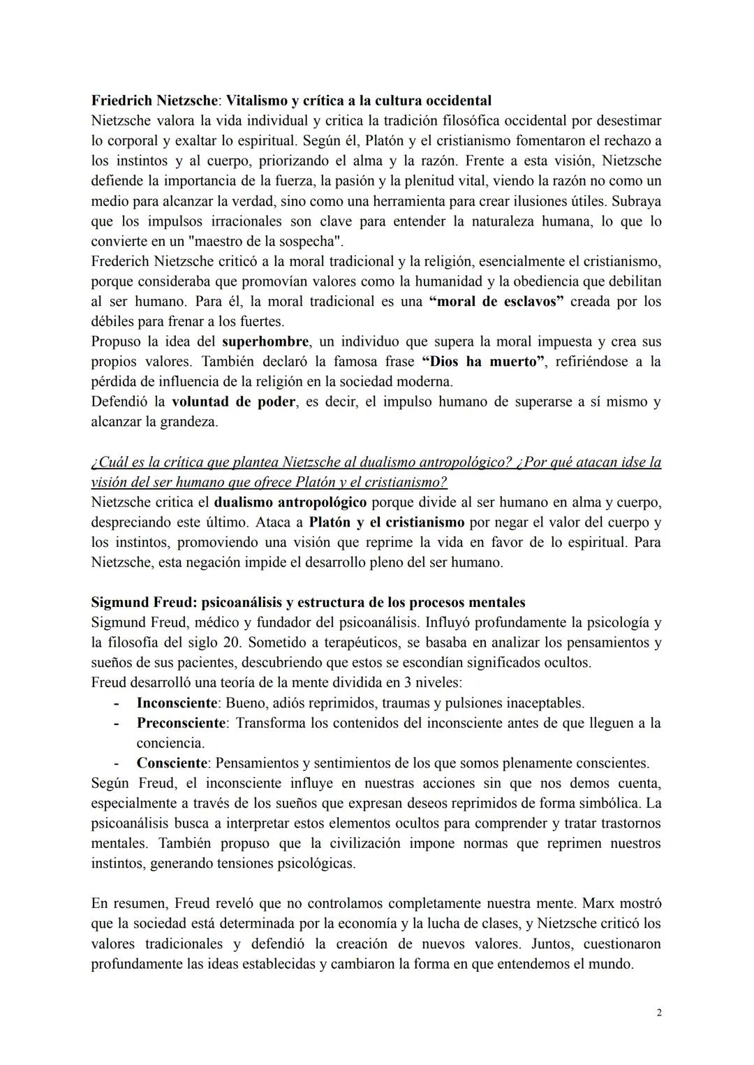 # FILOSOFÍA DE LA SOSPECHA:
Filosofía
En el siglo XIX, Marx, Nietzsche y Freud desarrollaron interpretaciones antropológicas que
buscaban