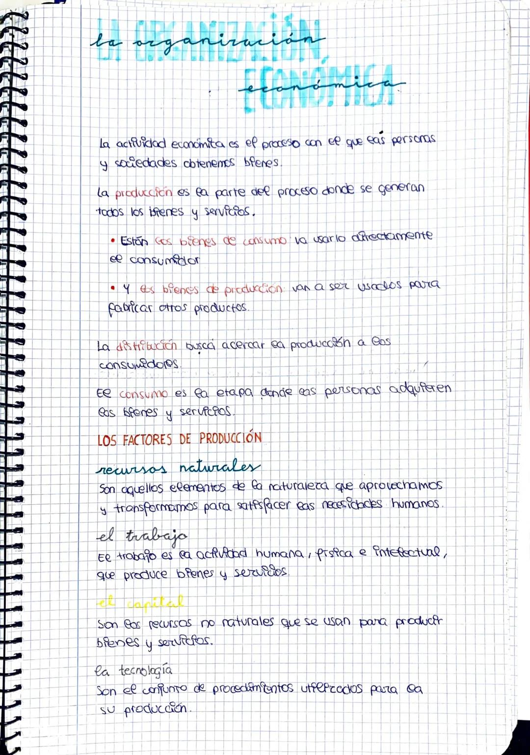 la organización
Conómica
La actividad económica es el proceso con ee. eas
que
y sociedades obtenemos bienes.
personas
la producción es la pa