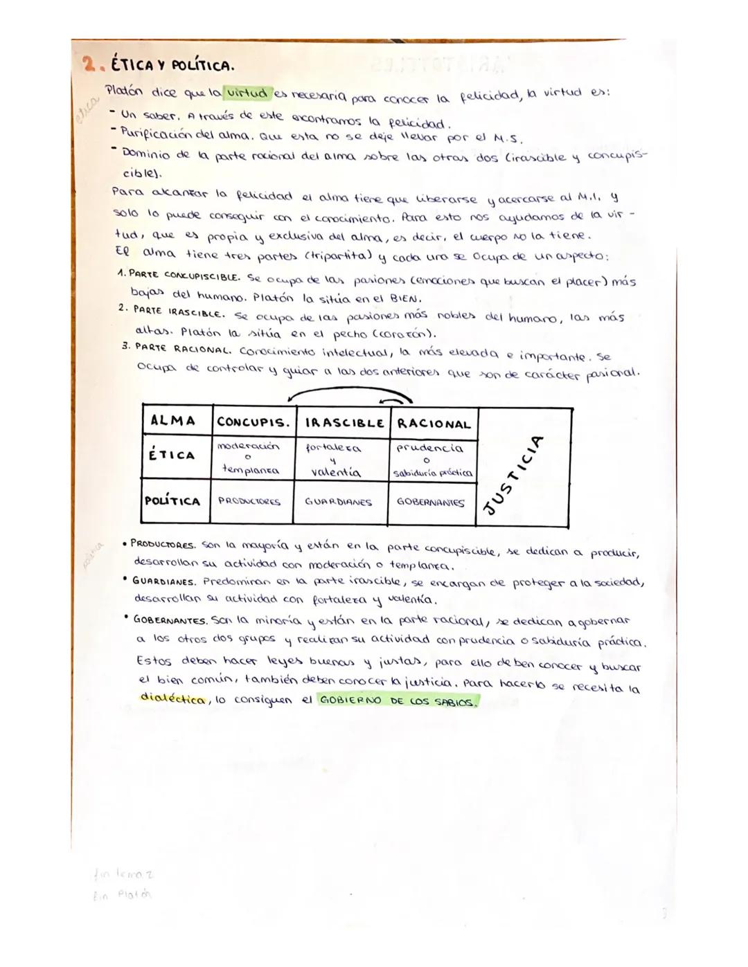 ÉTICA Y POLÍTICA.
Platón dice que la virtud es necesaria para conocer la felicidad, la virtud es:
- Un saber. A través de este encontramos l