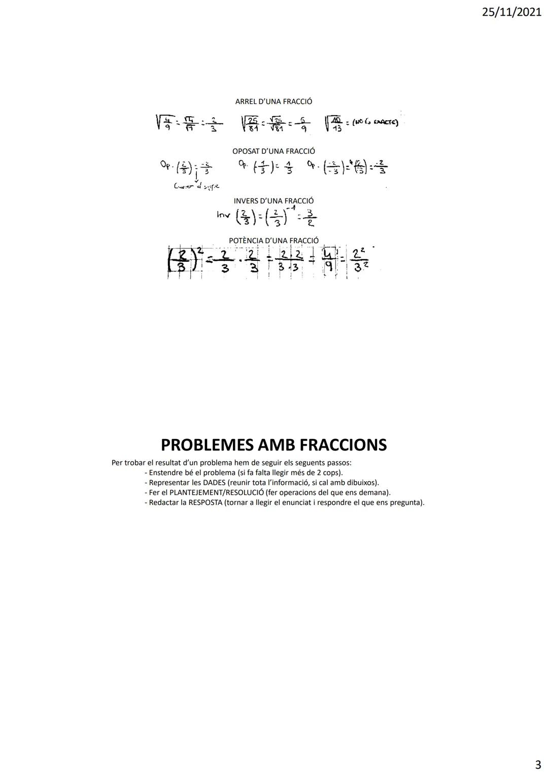 Una fracció la podem pensar com:
- Parts de la unitat:
- Divisió:
-Operador:
-Igual a 1:
1/1
3/2 4/6
4/5 =>
-Amb càlculs:
4:5= 0,8
2.6=12
-
