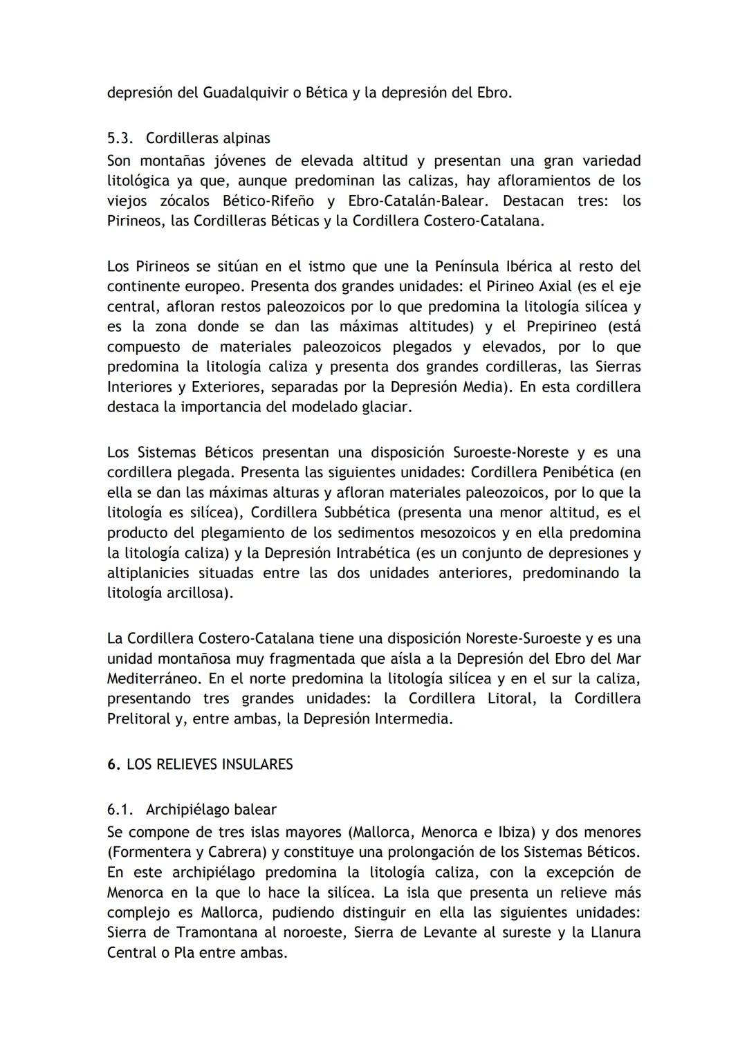 2324 GEOGRAFÍA - TEMA 2
EL RELIEVE
1. INTRODUCCIÓN
2. CARACTERÍSTICAS GENERALES
5.
3. LA MESETA Y SUS UNIDADES INTERIORES
3.1. Característic