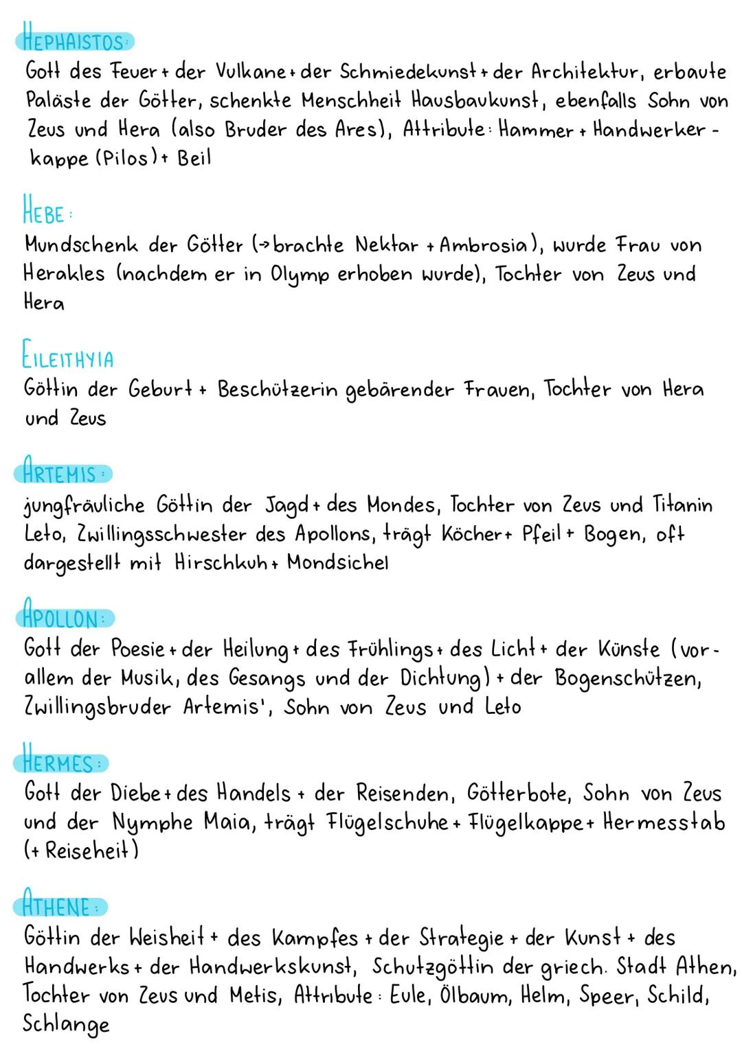 # GRIECHISCHE GÖTTER - Die Hauptgötter
ZEUS
oberster und mächtigster olympischer Gott, über ihm stehen nur Moiren
(=Schicksal), Sohn der T