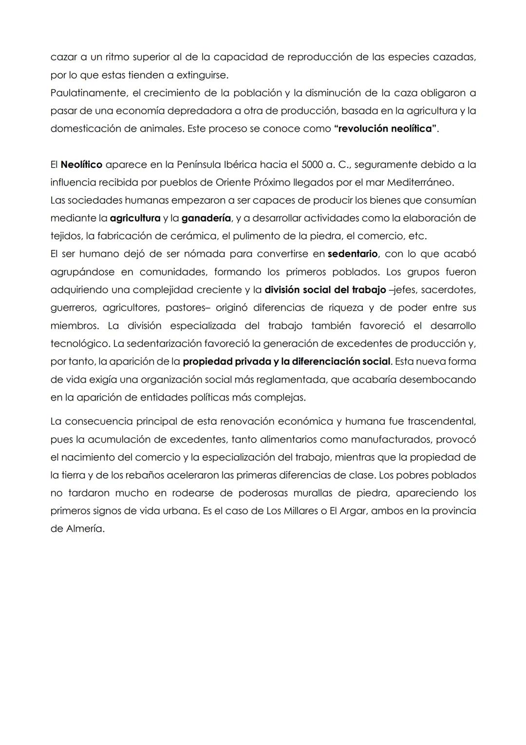Estándar 5.- Explica las diferencias entre la economía y la organización social del
Paleolítico y el Neolítico.
La Península Ibérica fue asi