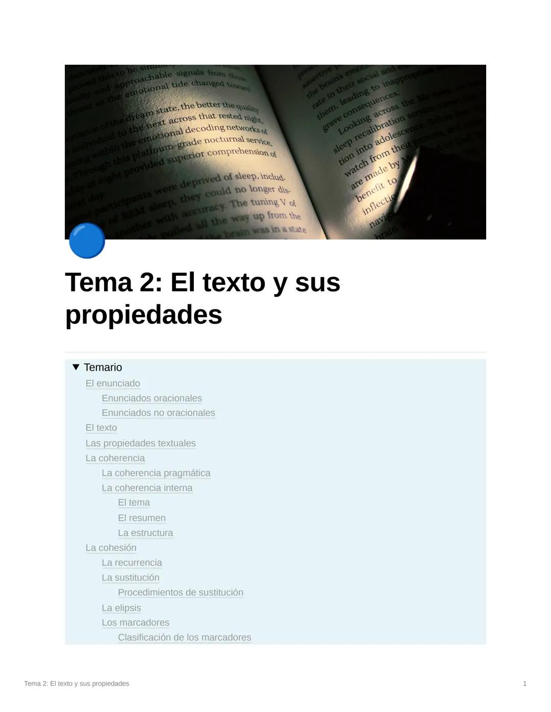 El texto y sus propiedades