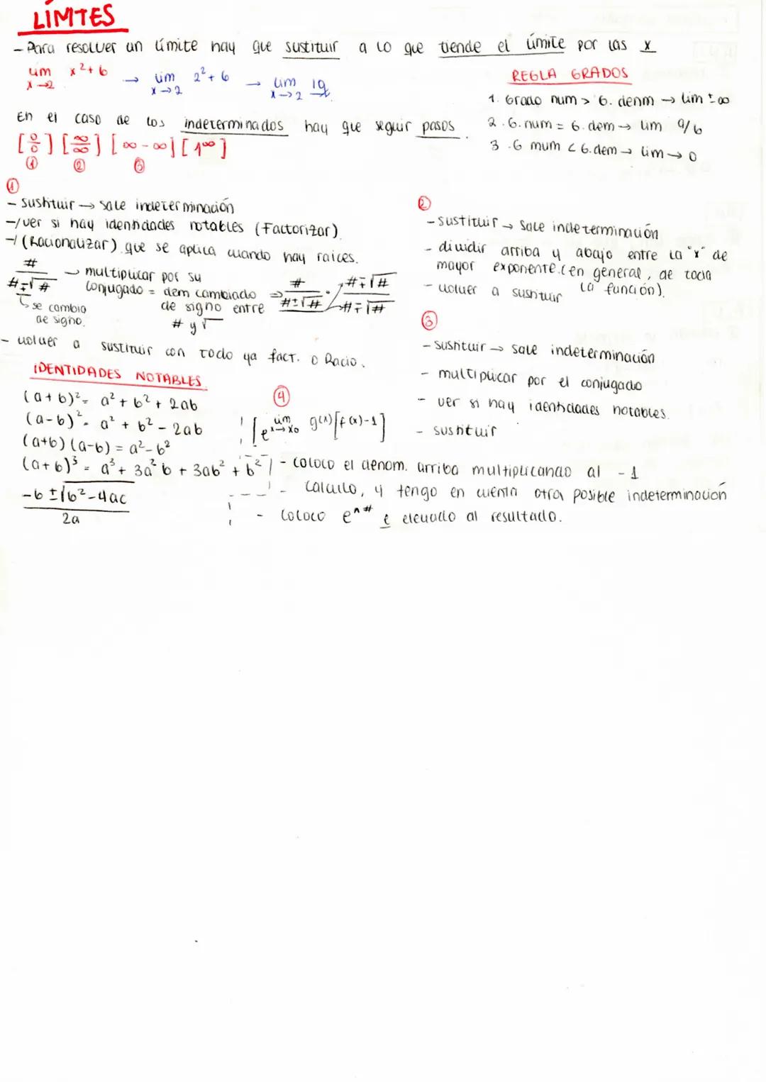 Límites y Funciones 1º Bachillerato CCSS