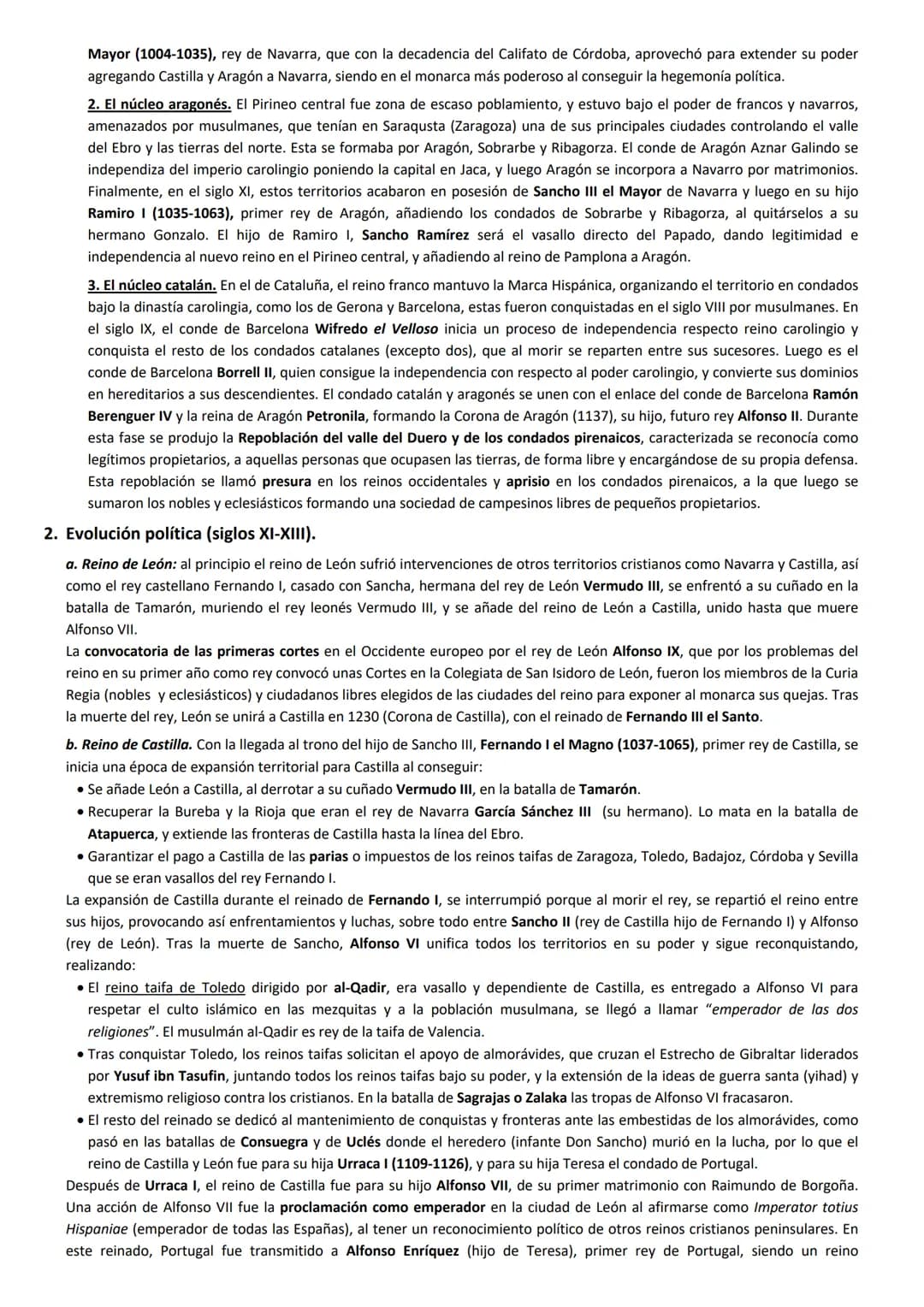 # 4. LOS REINOS CRISTIANOS DE LA RECONQUISTA HASTA EL SIGLO XIII.
RECONQUISTA Y REPOBLACIÓN.
I. Los reinos cristianos en el proceso de Reco