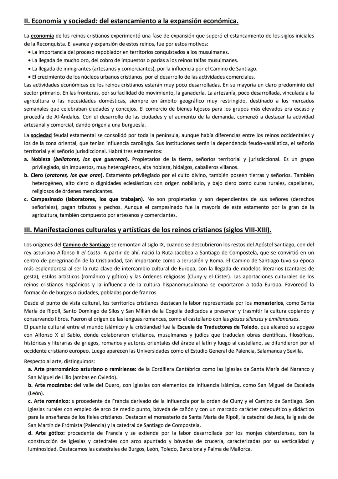 # 4. LOS REINOS CRISTIANOS DE LA RECONQUISTA HASTA EL SIGLO XIII.
RECONQUISTA Y REPOBLACIÓN.
I. Los reinos cristianos en el proceso de Reco