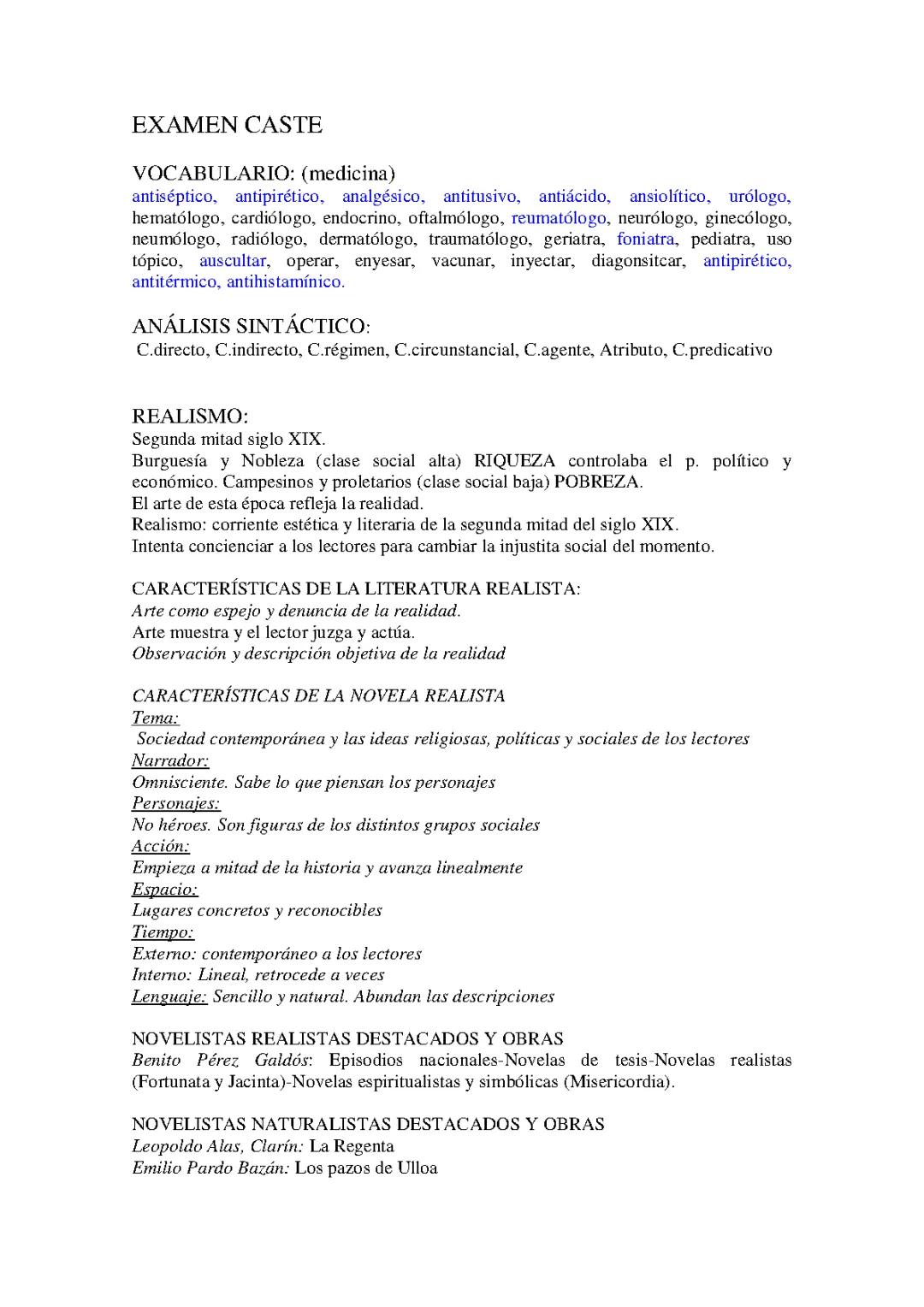 REALISMO, MODERNISMO Y GENERACION DEL 98