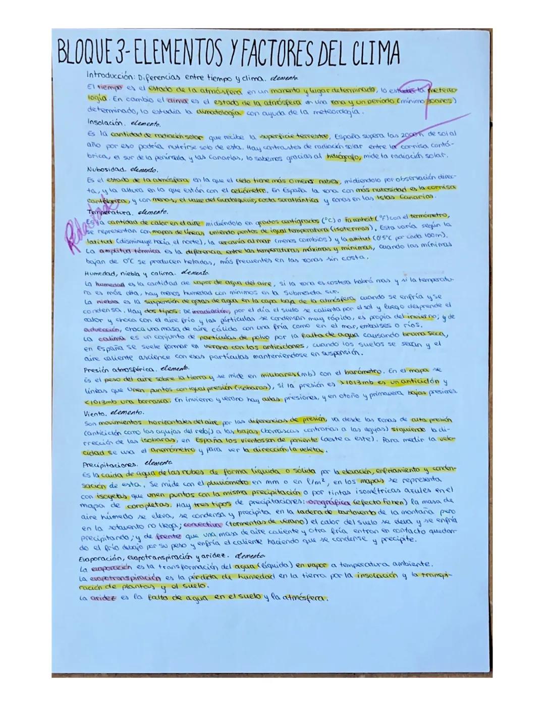 # BLOQUE 3-ELEMENTOS Y FACTORES DEL CLIMA
Introducción: Diferencias entre tiempo y clima. dementa
El riempos es el estado de la atmósfera