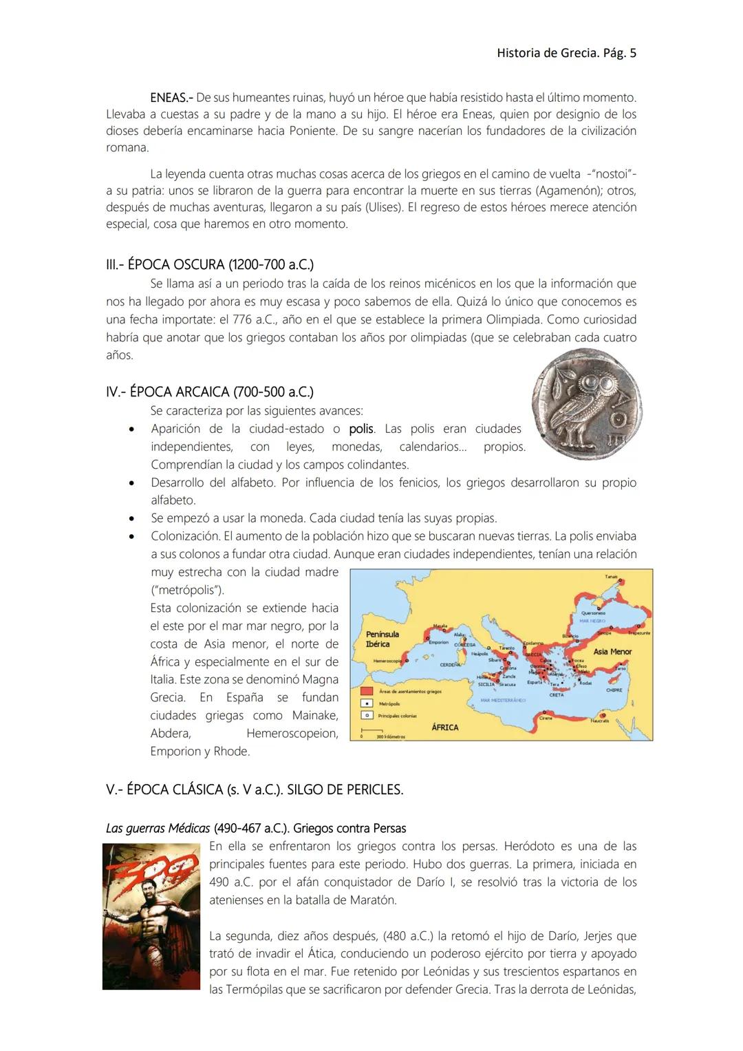 TEMA 2. HISTORIA DE GRECIA
La historia de Grecia la dividimos en 6 periodos:
1. Civilización minoica (1900-1450 a.C.)
II. Civilización micé