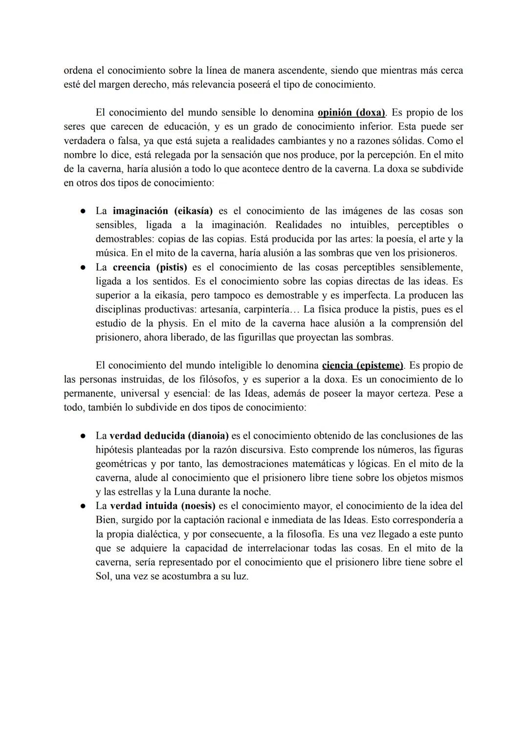 MUNDO VISIBLE
IMAGENES
sombras y figuras
AB-
IMAGINACION
OBJETOS SENSIBLES
animales, plantas, cosas fabricadas
Imágenes
eikasia
(conjetura)