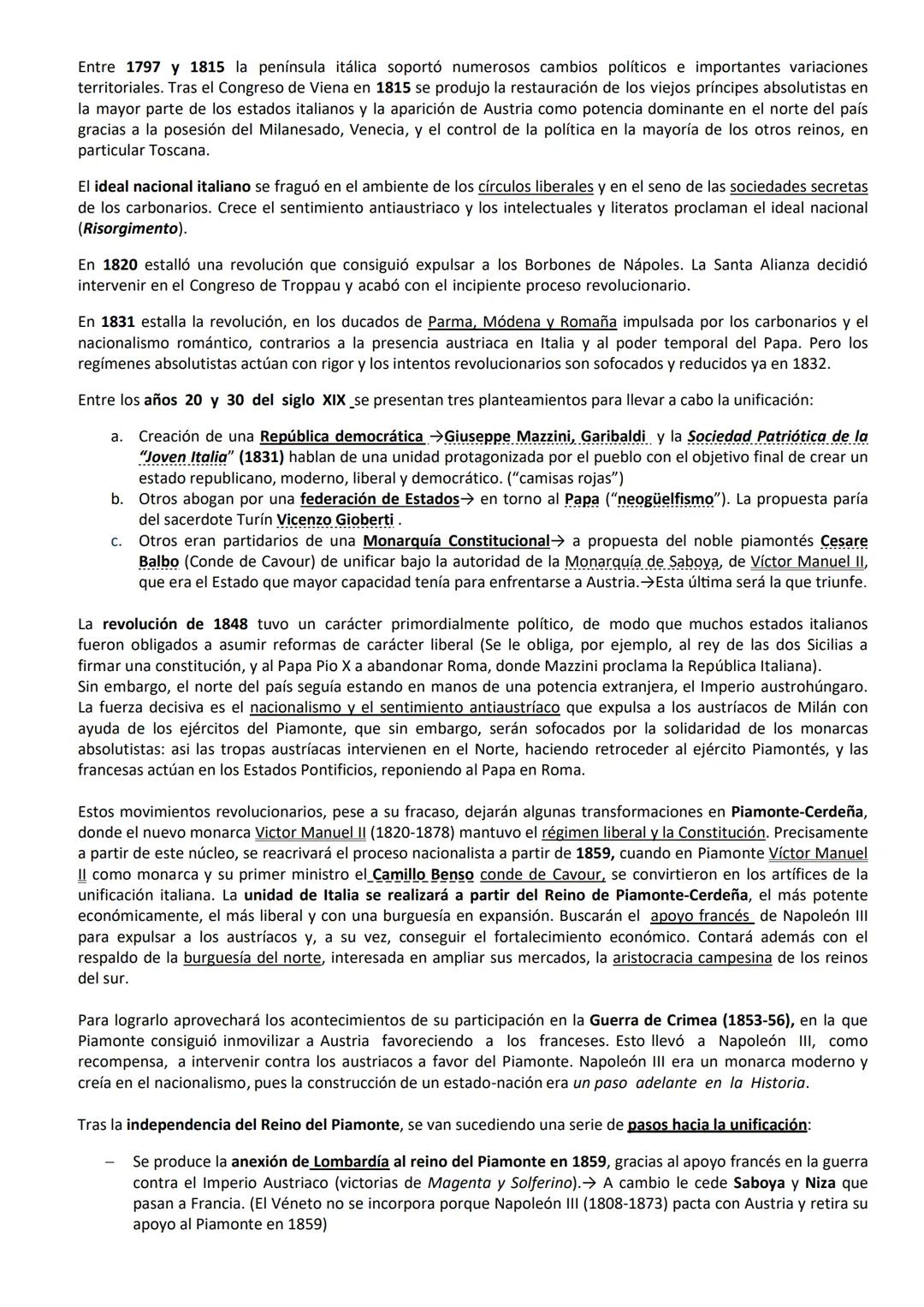 # EL PROCESO DE UNIFICACIÓN ITALIANO Y ALEMÁN
Introducción. El período revolucionario a partir de 1848: la Revolución de 1870
Hobsbawn pon