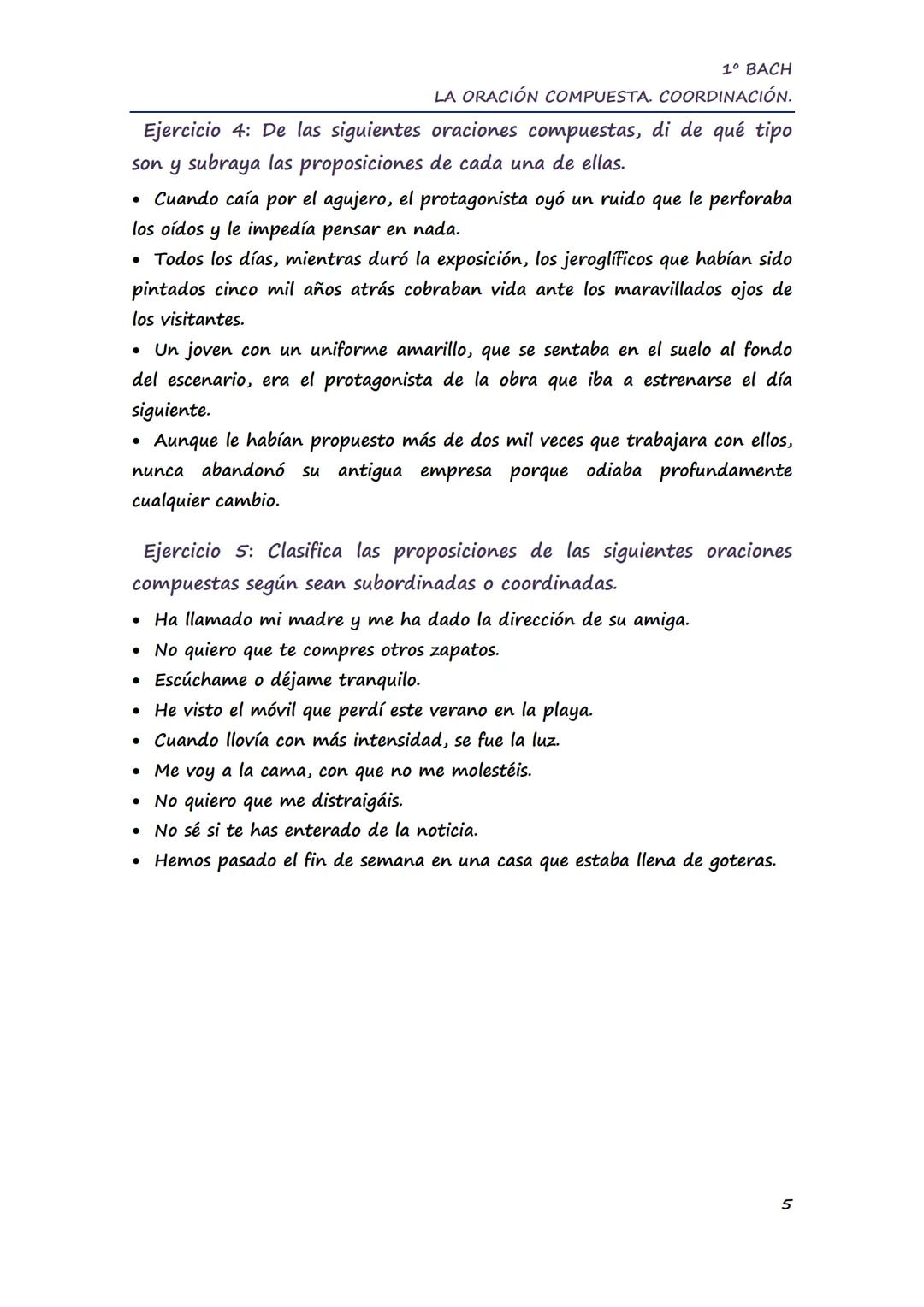 1º BACH
LA ORACIÓN COMPUESTA. COORDINACIÓN.
LA ORACIÓN COMPUESTA
1) LA ORACIÓN SIMPLE Y LA ORACIÓN COMPUESTA
"La heroica ciudad dormía la si