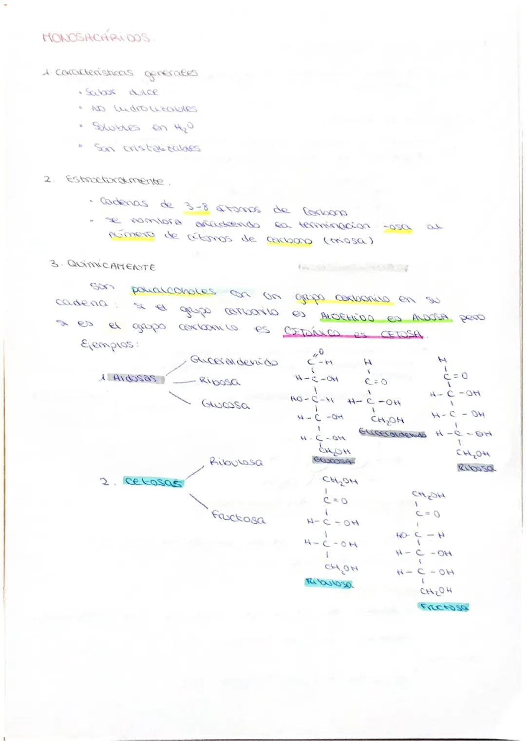 HONOSACÁRIDOS.
4. Caracteristicas generates
• Sabor
· No cudrolizables
Solubles on H₂0
Son cristal cables
2
6
Estructoralmente.
dice
Cadenas