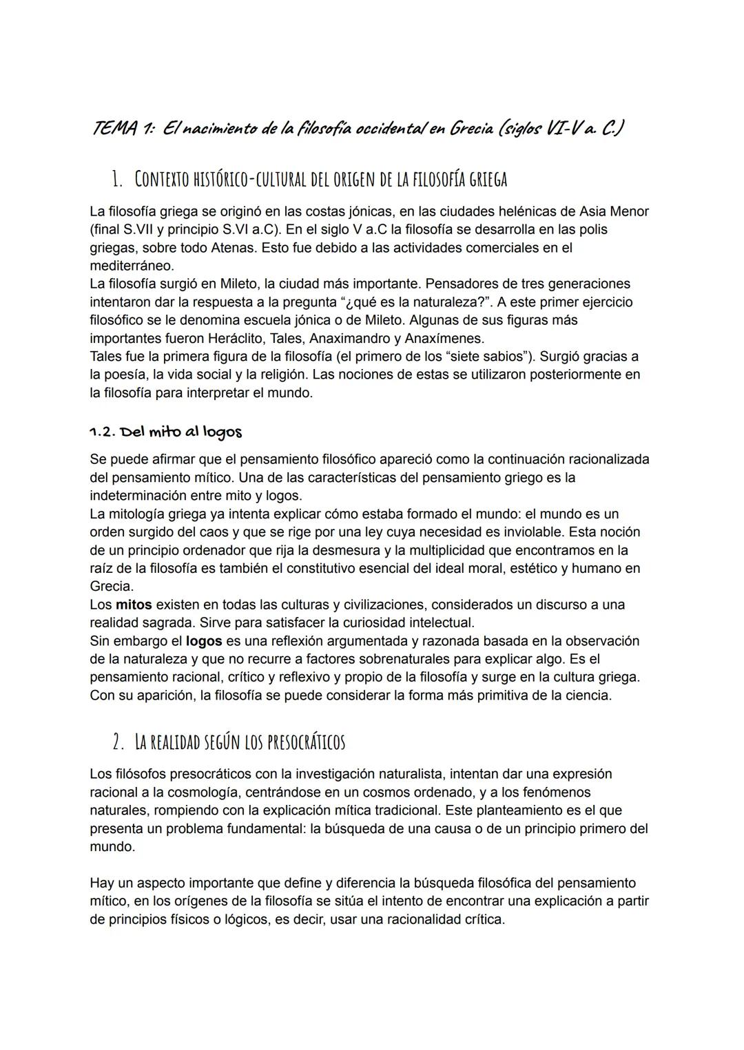 Nacimiento de la filosofía occidental en Grecia
