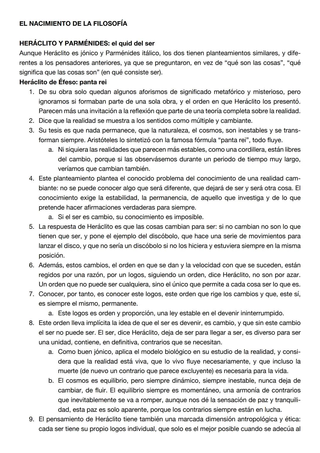 # EL NACIMIENTO DE LA FILOSOFÍA
HERÁCLITO Y PARMÉNIDES: el quid del ser
Aunque Heráclito es jónico y Parménides itálico, los dos tienen pl