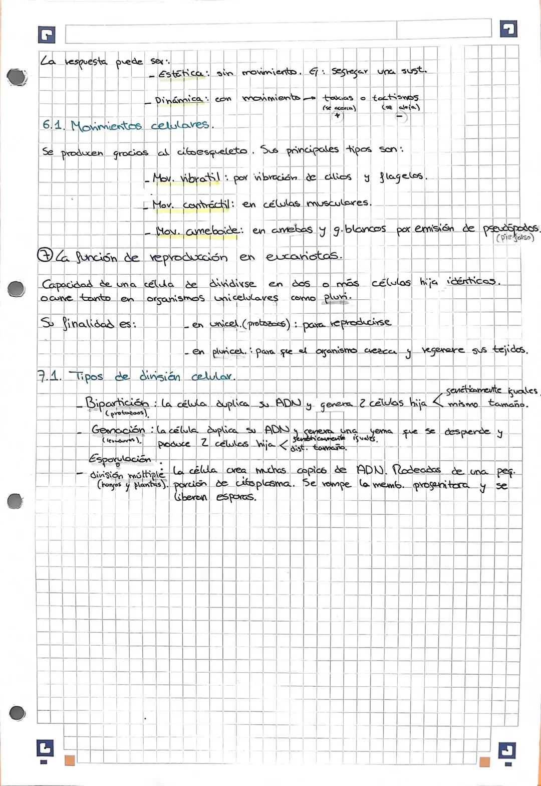 ## 2. La célula
Unidad más elemental de un ser vivo que puede realizar Cas 3 F.v.
teoría celular
Sus postulados Son:
- Todos los seres vivos