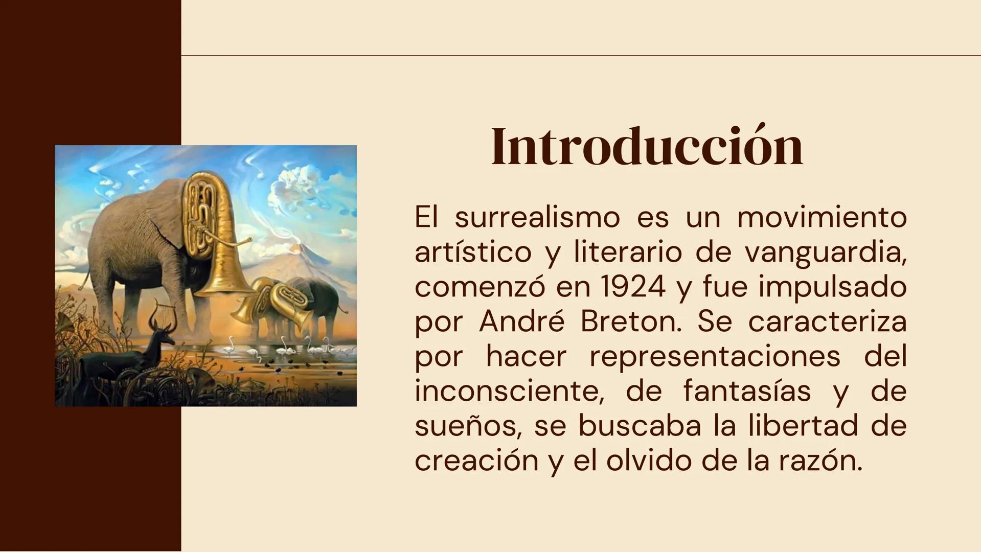 Surrealismo 5
Índice
Introducción
Contexto histórico
¿En qué consistió?
Técnicas
Autores principales
Cuadros principales
Conclusiones
Kahoot