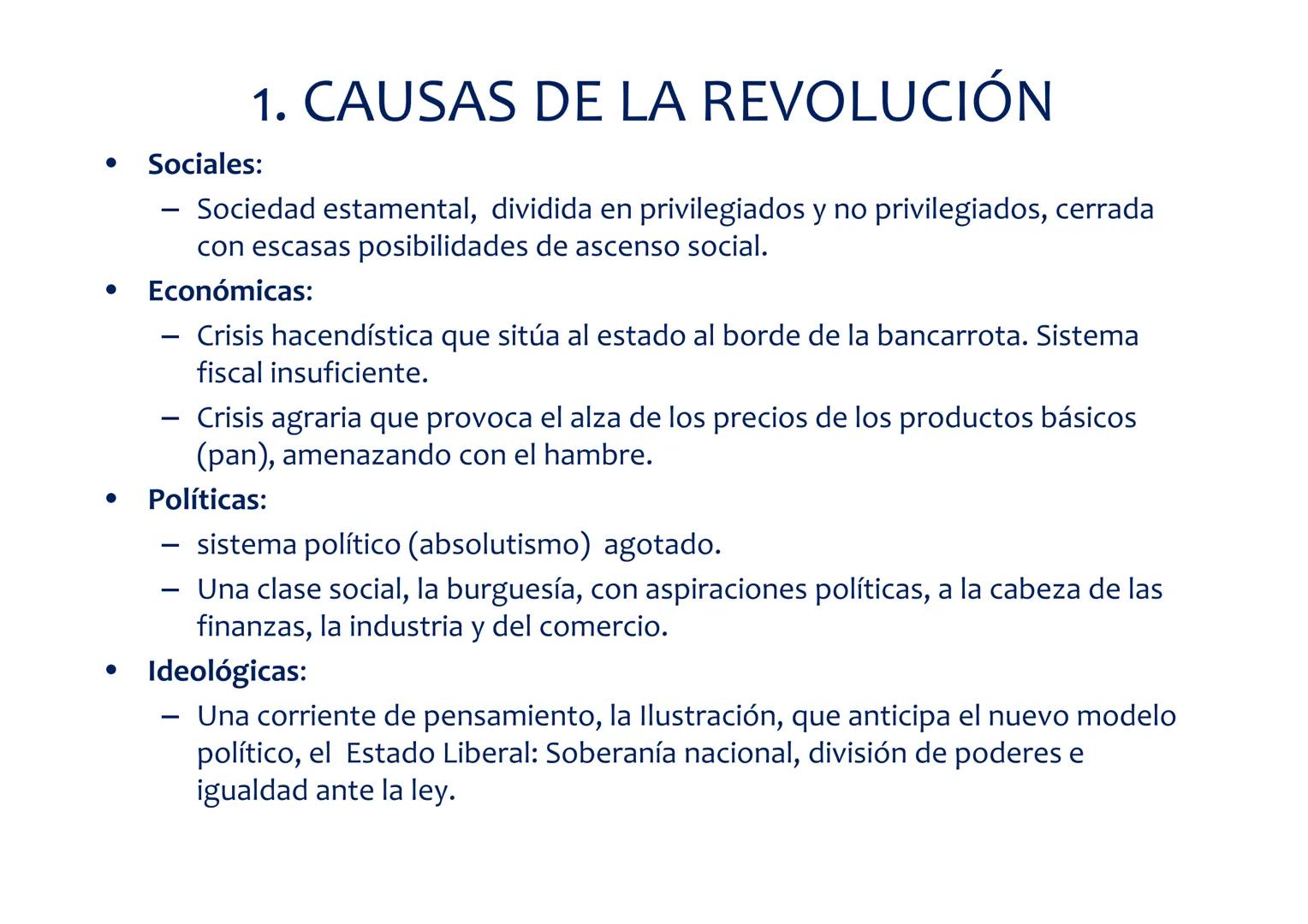 # LA REVOLUCIÓN FRANCESA
1789-1899 REVOLUCIÓN FRANCESA
CAUSAS
ETAPAS
HERENCIA
•Sociales
•Económicas
•Políticas
•Ideológicas
ETAPA
M