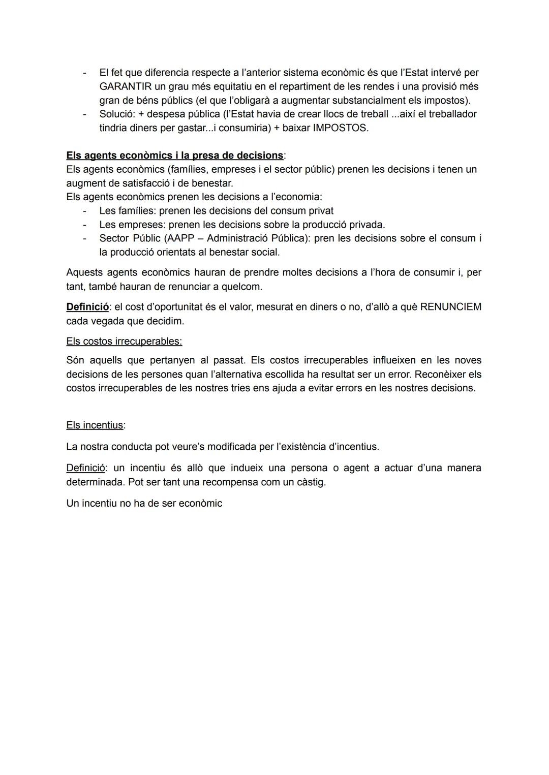 RESUM ECONOMIA
El concepte d'economia i els Sistemes Econòmics
Què és l'economia?La necessitat d'escollir. L'estudi de l'economia
És una ciè