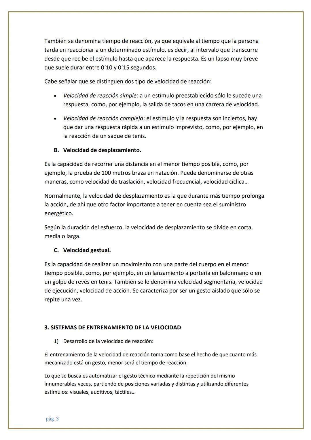 pág. 1
LA VELOCIDAD 1. CONCEPTO DE VELOCIDAD
Es la capacidad física que permite realizar un movimiento en el mínimo tiempo posible.
La veloc