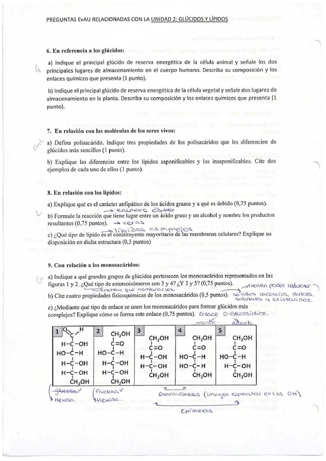 Son los que mas caer
- suelen preguntar
Tema 2. Cos glúcidos.
Poliakoholes (C-OH) con un grupo carbonilo (C=OV, aldehido o cetona (o unione