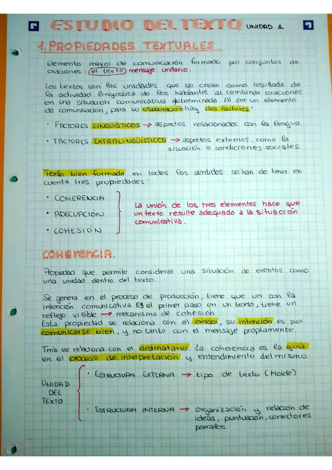 Tema 1 de Castellano "Estudio del texto"