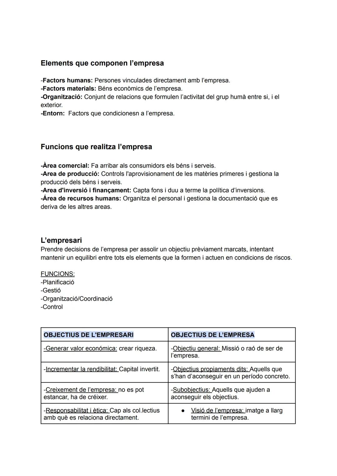 # FUNCIONAMIENTO DE LA EMPRESA
Fases de l'activitat econòmica
-Producció: Fàbric productes/serveis.
-Distribució: Fan arribar el producte