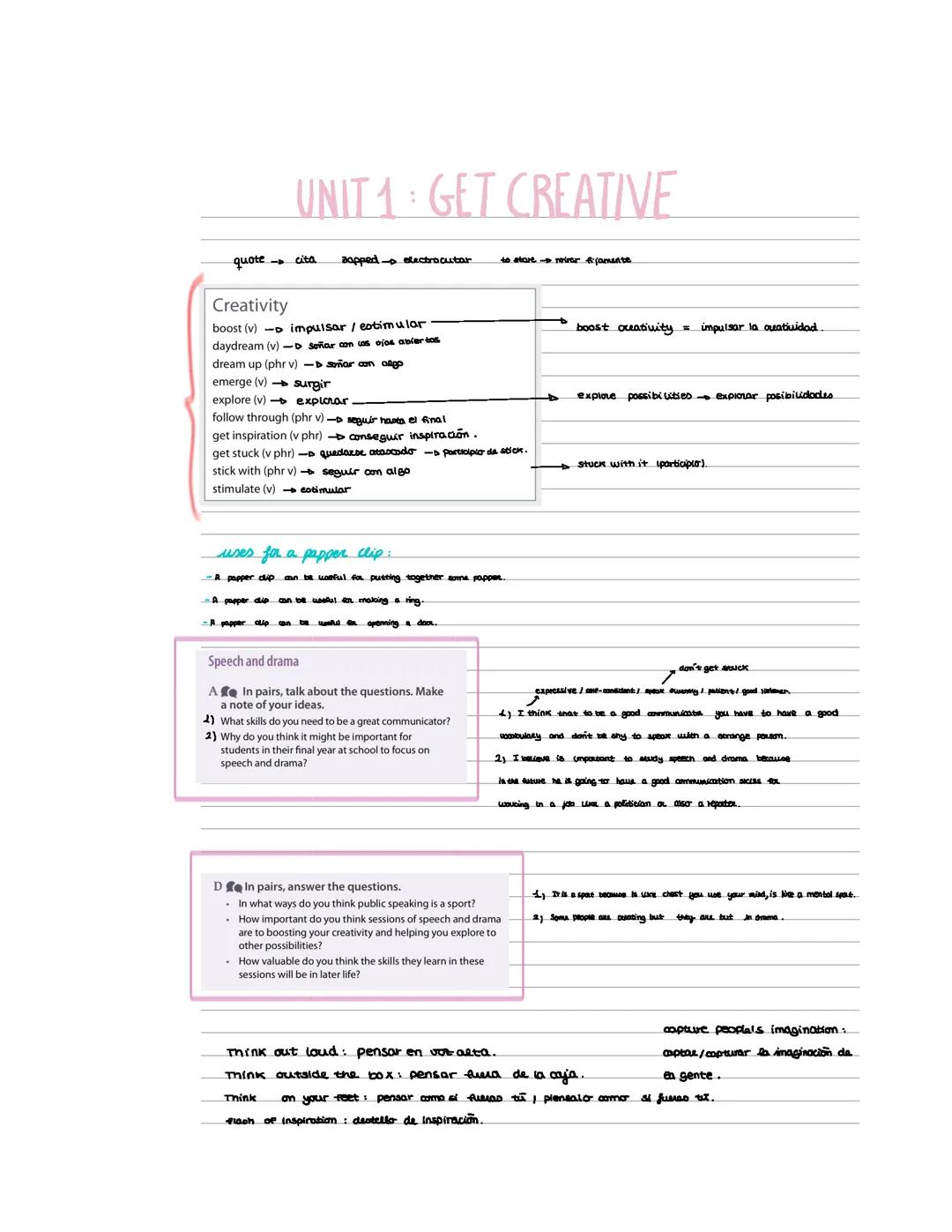 Unidad 1: Sé Creativo