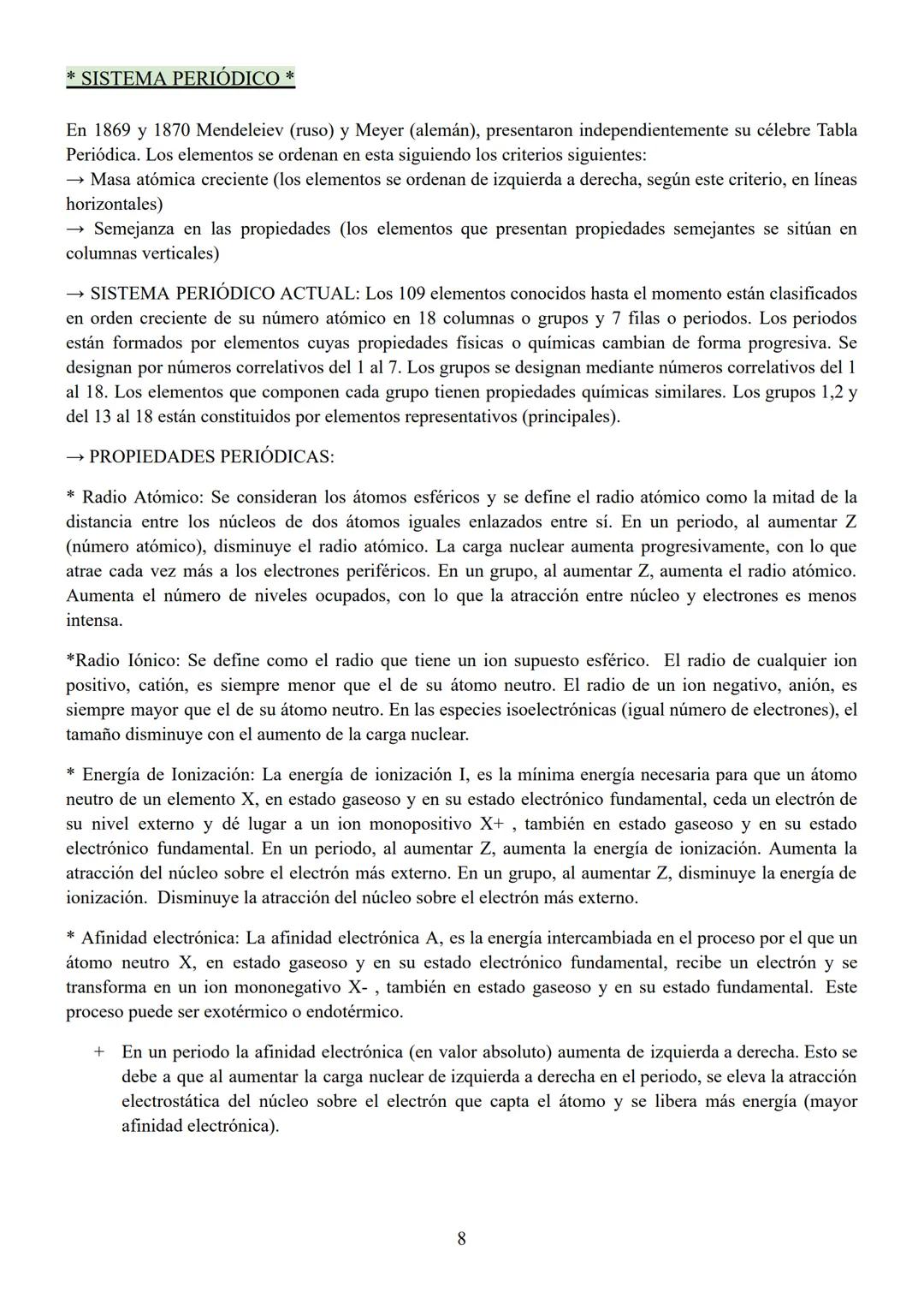 * SISTEMA PERIÓDICO *
En 1869 y 1870 Mendeleiev (ruso) y Meyer (alemán), presentaron independientemente su célebre Tabla
Periódica. Los ele